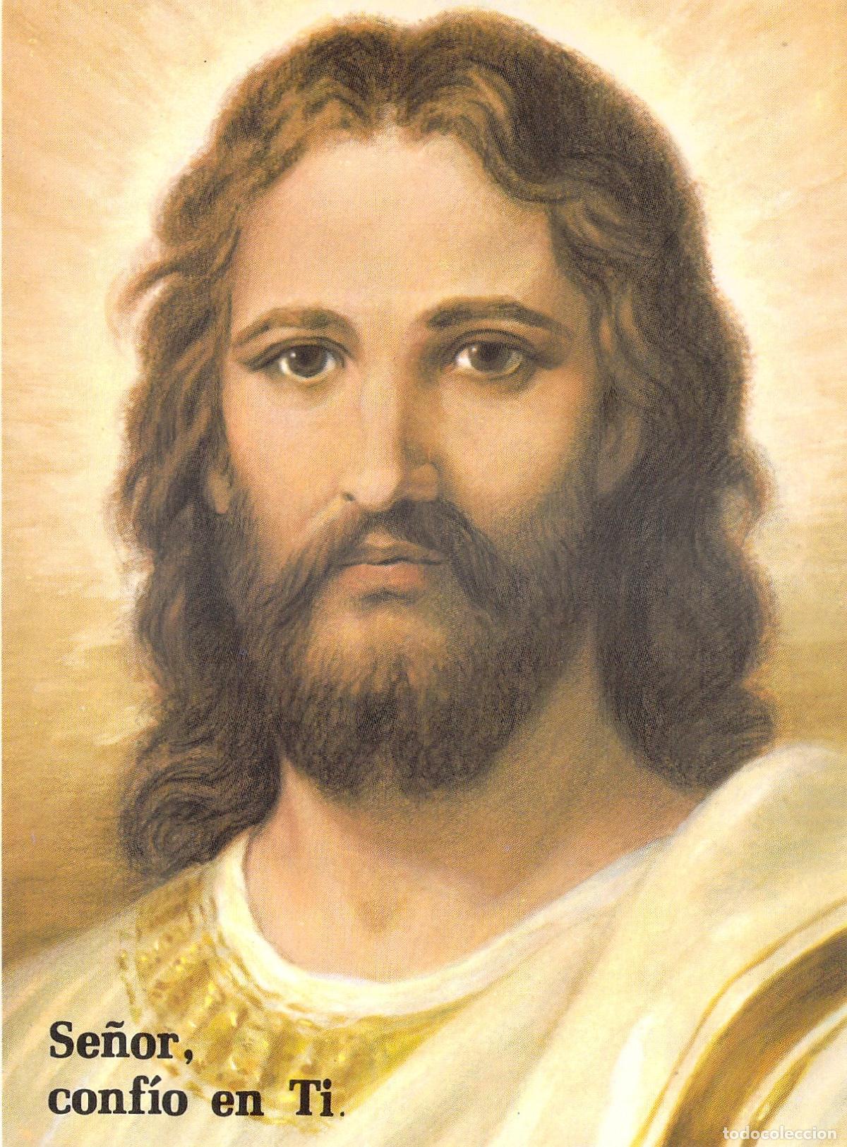 Postales: Postal de Jesucristo con frase Se&ntilde;or conf&iacute;o en Ti