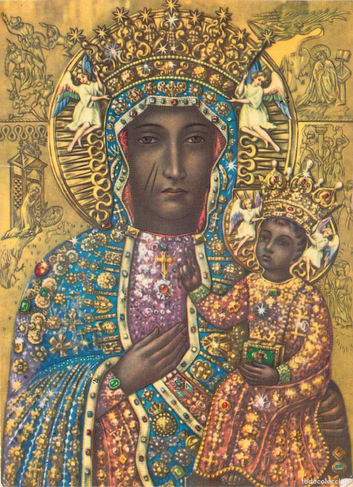 Postales: Postal de la Virgen Negra de Częstochowa, Reina de Polonia