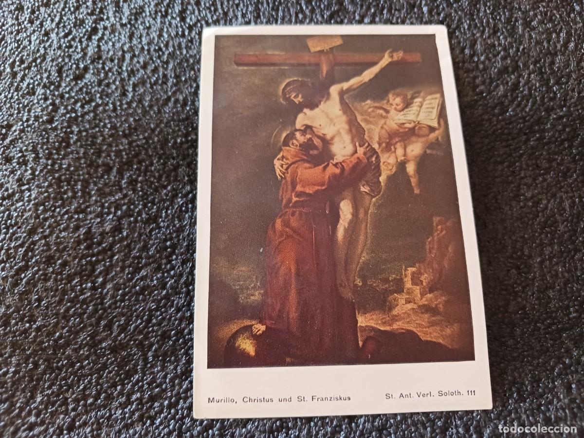 Postales: estampa, cristo y san francisco, murillo