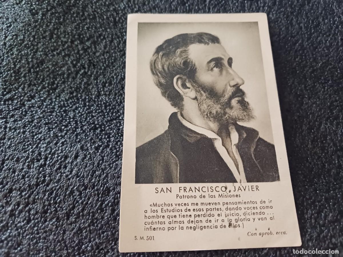 Postales: estampa san francisco javier, imposicion del crucifijo del misionero, 1952