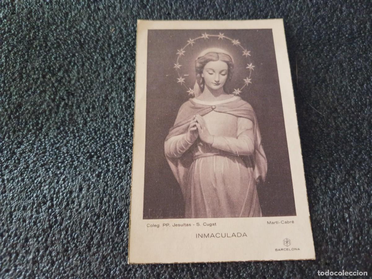 Postales: estampa, inmaculada, en mi ordenacion sacerdotal y primera misa, arcadio ribelles, san cugat 1958