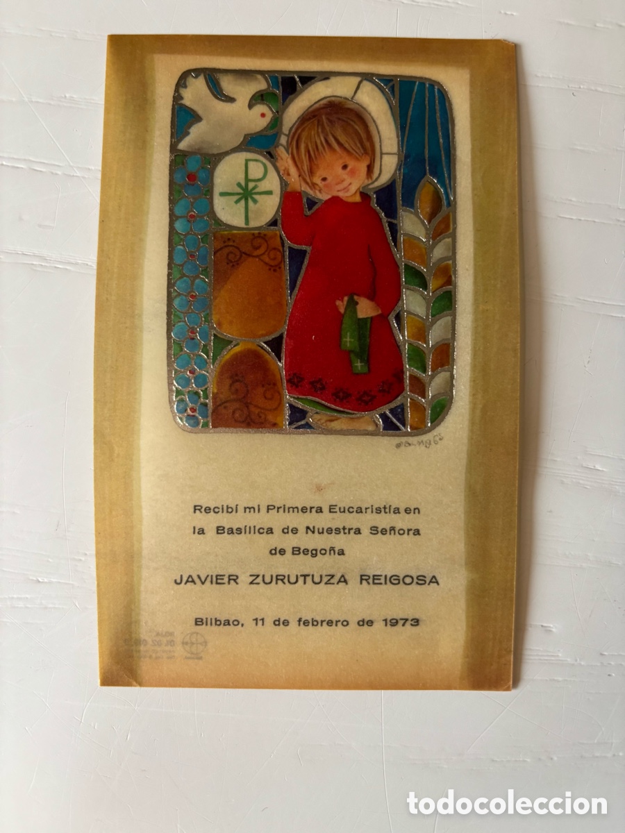 Postales: Recordatorio Comuni&oacute;n Febrero 1973 - Foto 1