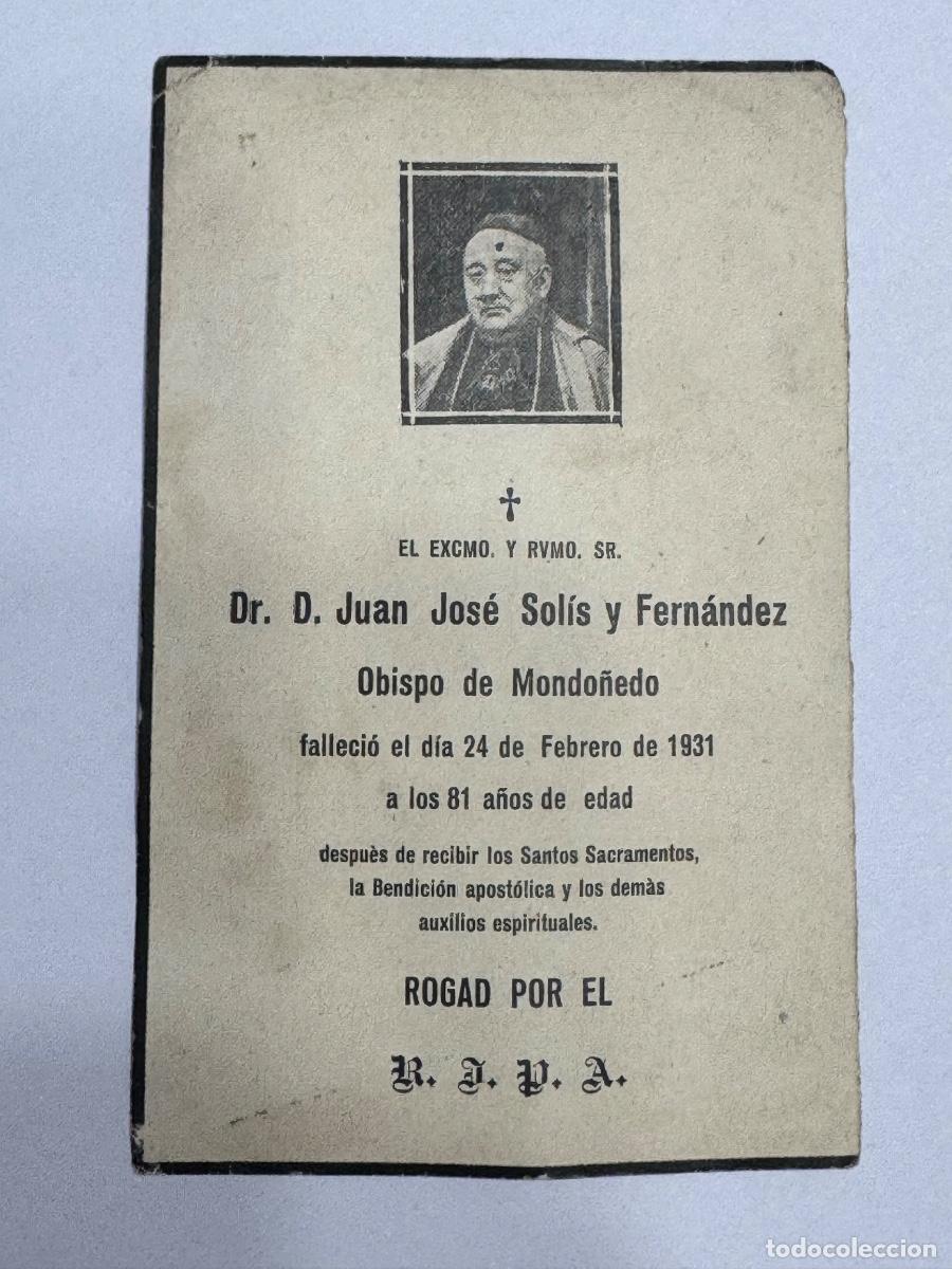 Postales: Recordatorio del fallecimiento de Obispo de Mondo&ntilde;edo, Lugo Galicia