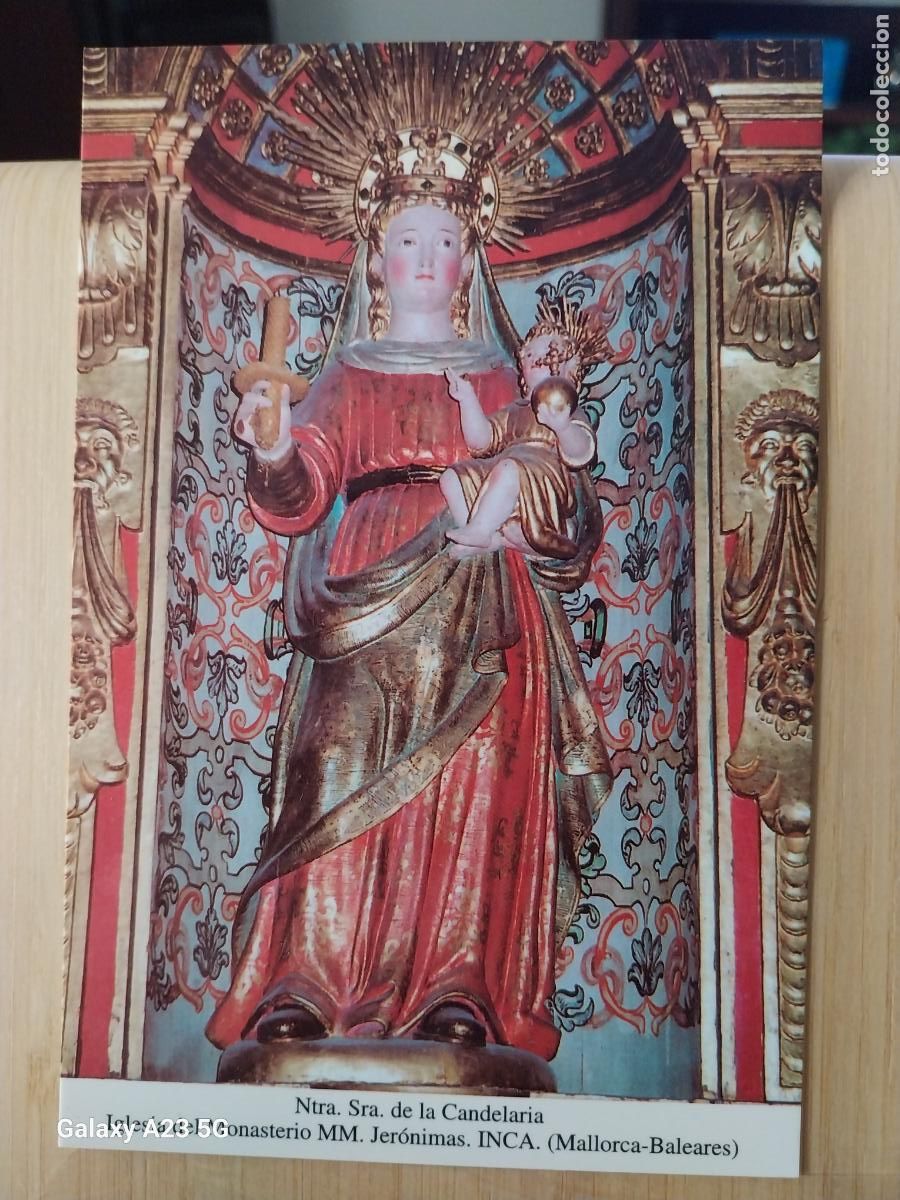 Postales: INCA VIRGEN NTRA SRA DE LA CANDELARIA MALLORCA TARJETA DORSO BLANCO TAMA&Ntilde;O POSTAL