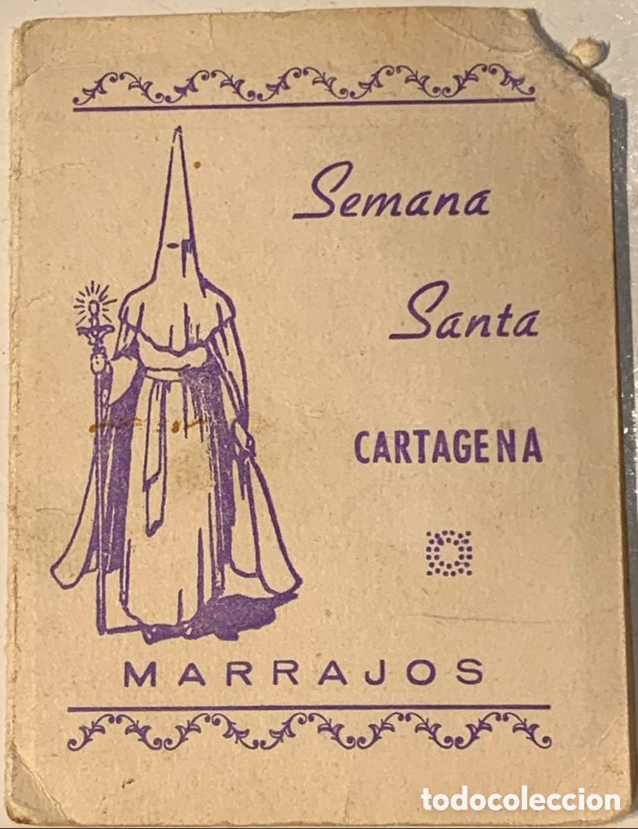 Postales: Estampas Religiosas desplegables. Semana Santa. Marrajos. Foto Saez. Cartagena. Murcia. A&ntilde;os 40.