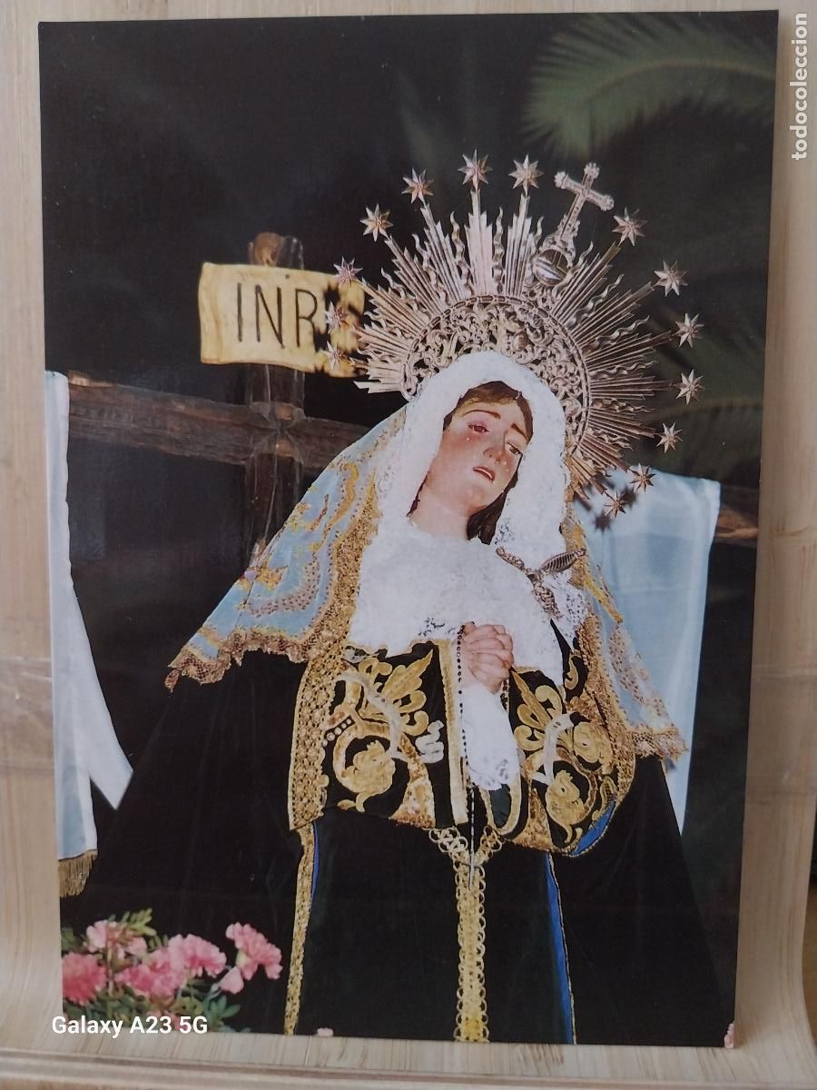 Postales: VALDELARCO VIRGEN NTRA SRA DE LOS DOLORES HUELVA + TARJETA DORSO BLANCO TAMA&Ntilde;O POSTAL