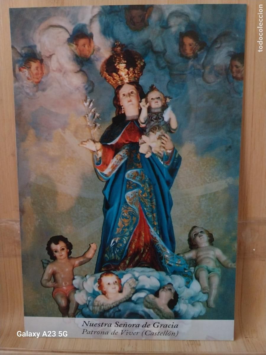 Postales: VIVER VIRGEN NTRA SRA DE GRACIA CASTELLON + TARJETA DORSO BLANCO TAMA&Ntilde;O POSTAL