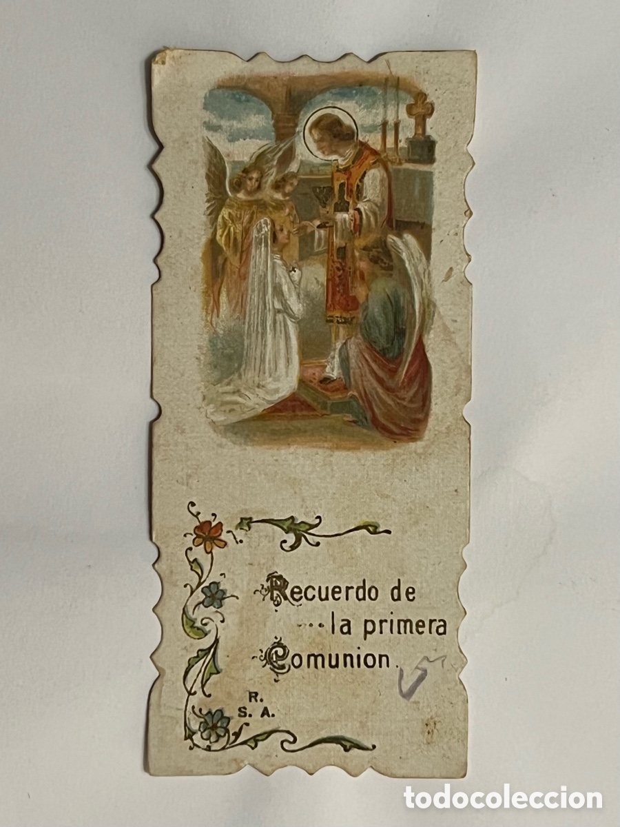 Postales: SIMAT DE LA VALLDIGNA. RECUERDO PRIMERA COMUNION. IGLESIA PARROQUIAL DE SAN MIGUEL (a.1928)
