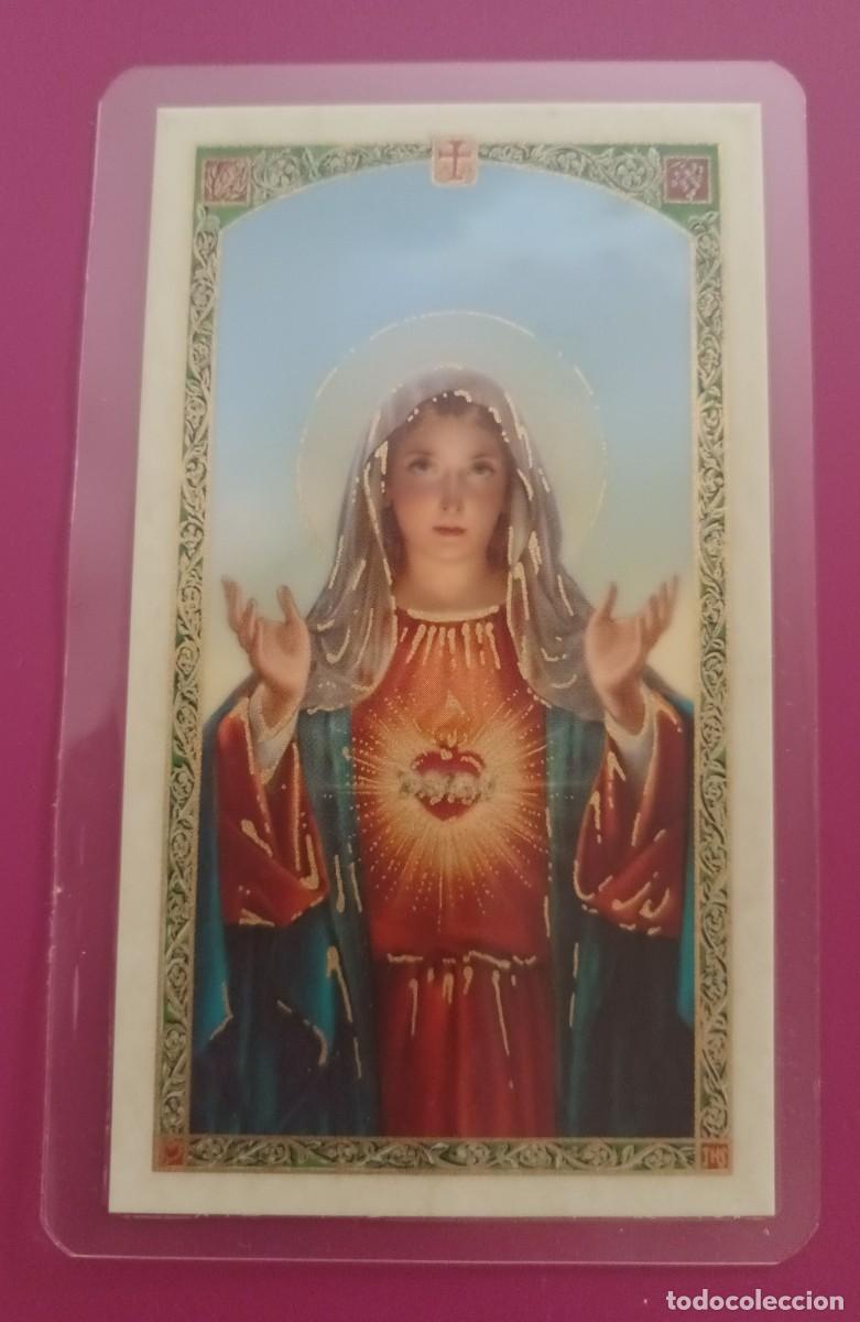 Postales: ESTAMPA PLASTIFICADA INMACULADO CORAZON DE MARIA - NOVENA - PRINTED IN ITALY, EN INGLES