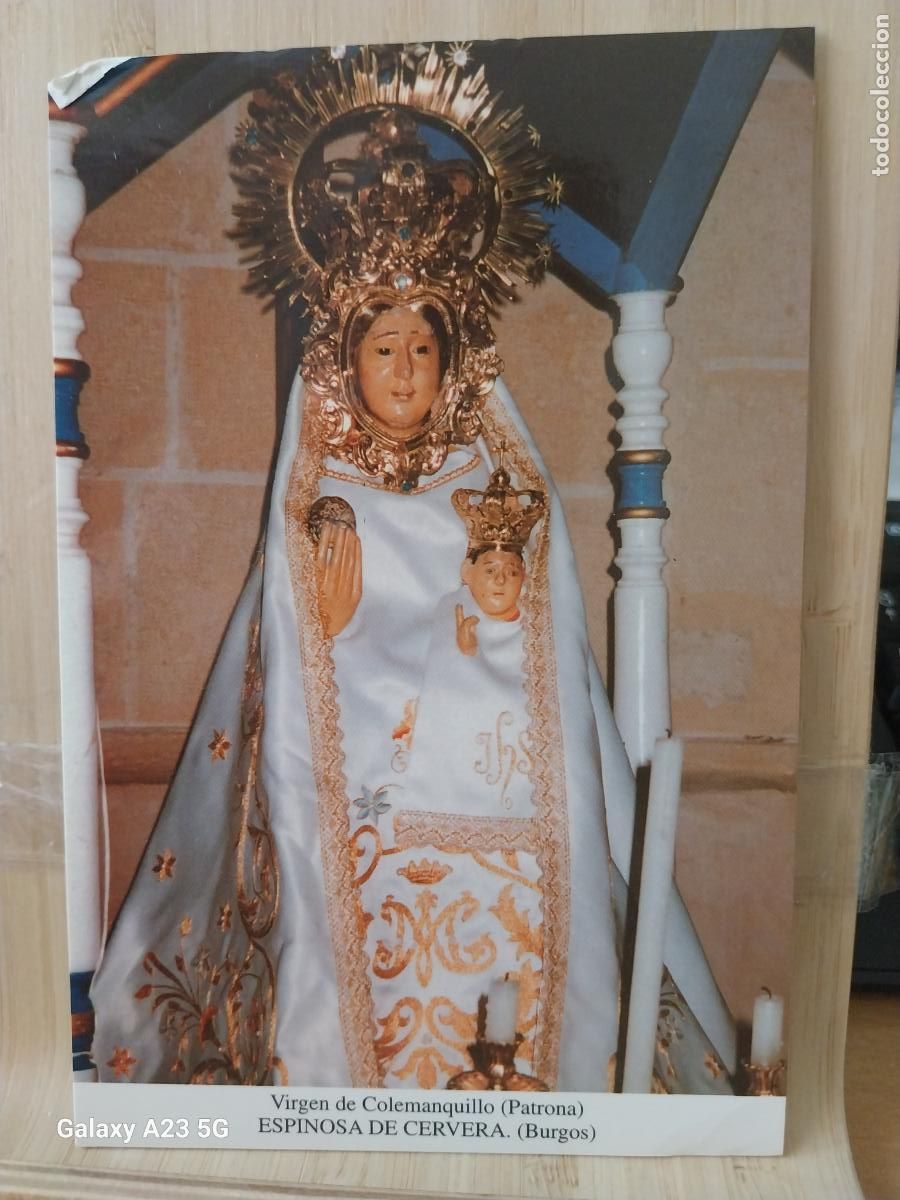Postales: ESPINOSA DE CERVERA VIRGEN NTRA SRA DE COLEMANQUILLO BURGOS TARJETA TAMA&Ntilde;O POSTAL DORSO BLANCO
