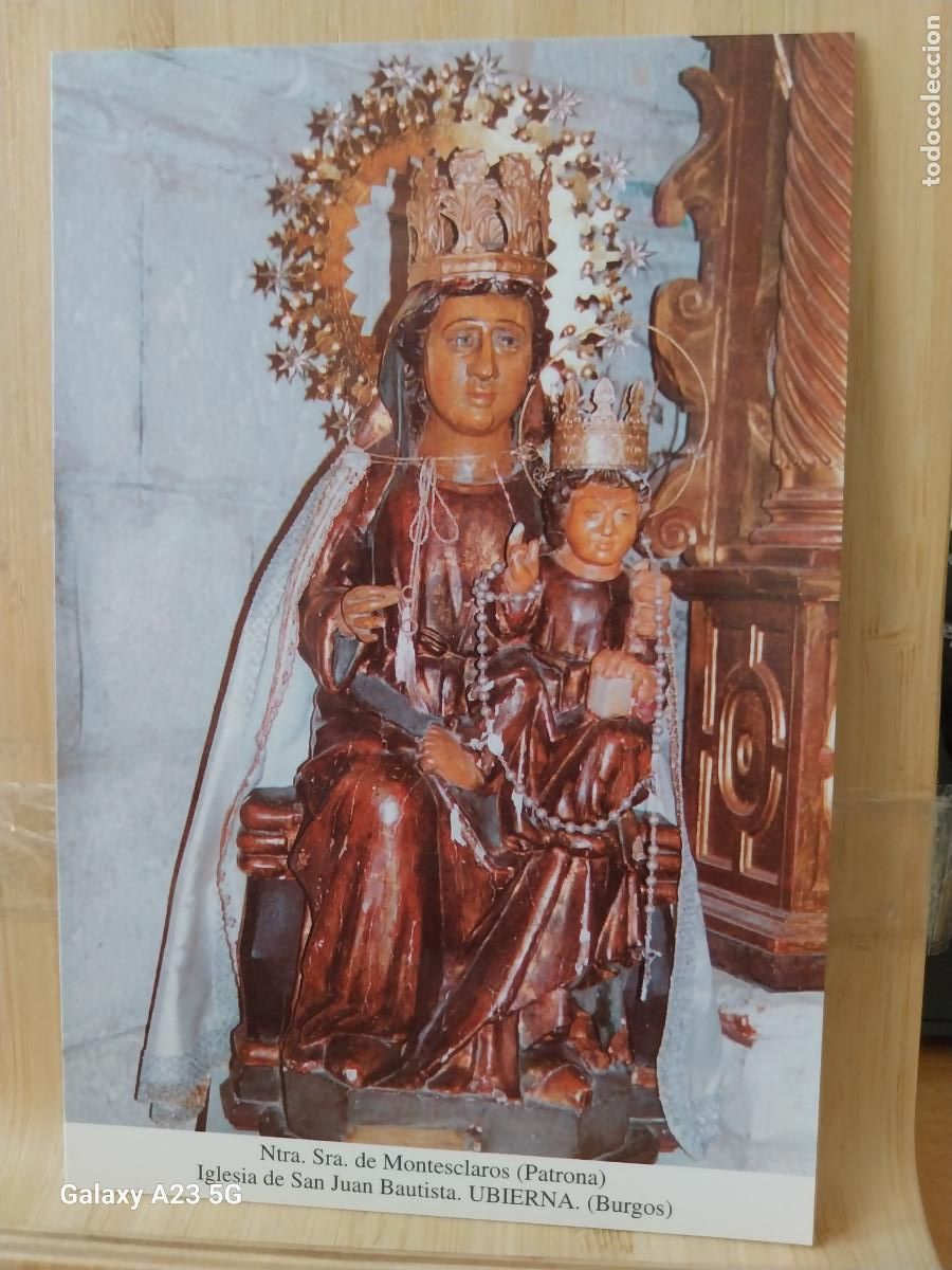 Postales: UBIERNA VIRGEN NTRA SRA DE MONTESCLAROS BURGOS TARJETA DORSO BLANCO TAMA&Ntilde;O POSTAL