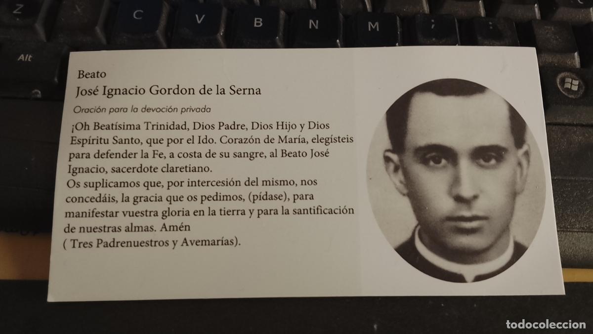 Postales: ESTAMPA BEATO JOSE IGNACIO GORDON DE LA SERNA ORACION DEVOCION PRIVADA LICENCIA ECLESIASTICA