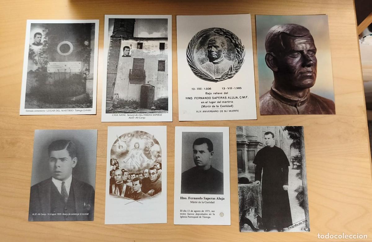 Postales: LO 30 Lote 8 estampas diferentes del Siervo de Dios Ferran Saperas, claretiano - Muerto 1936