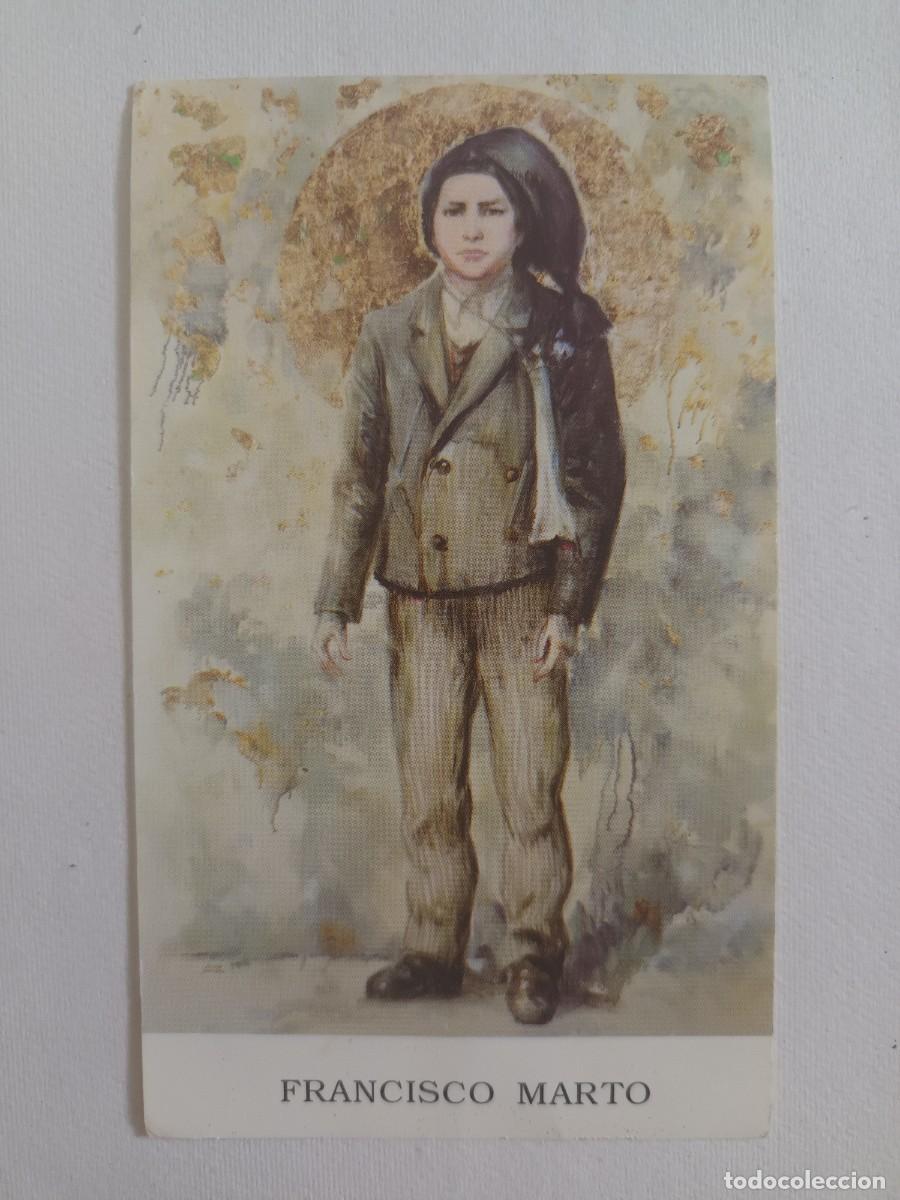 Postales: ESTAMPA BEATO FRANCISCO MARTO - PASTOR FATIMA - ORACION DEL ANGEL (REVERSO)