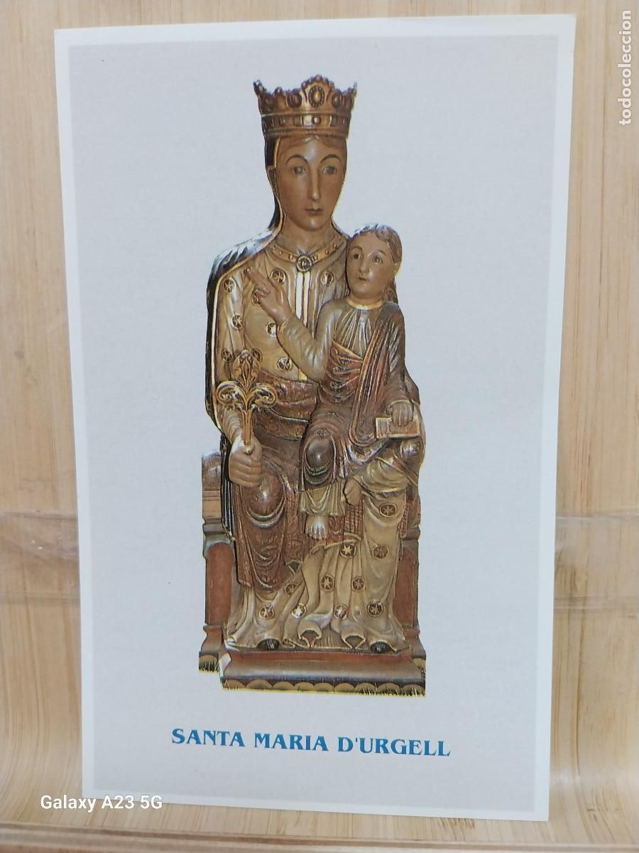 Postales: VIRGEN NTRA SRA SANTA MARIA D&acute;URGELL ESTAMPA DORSO ANGELUS 14.5X9 CMS