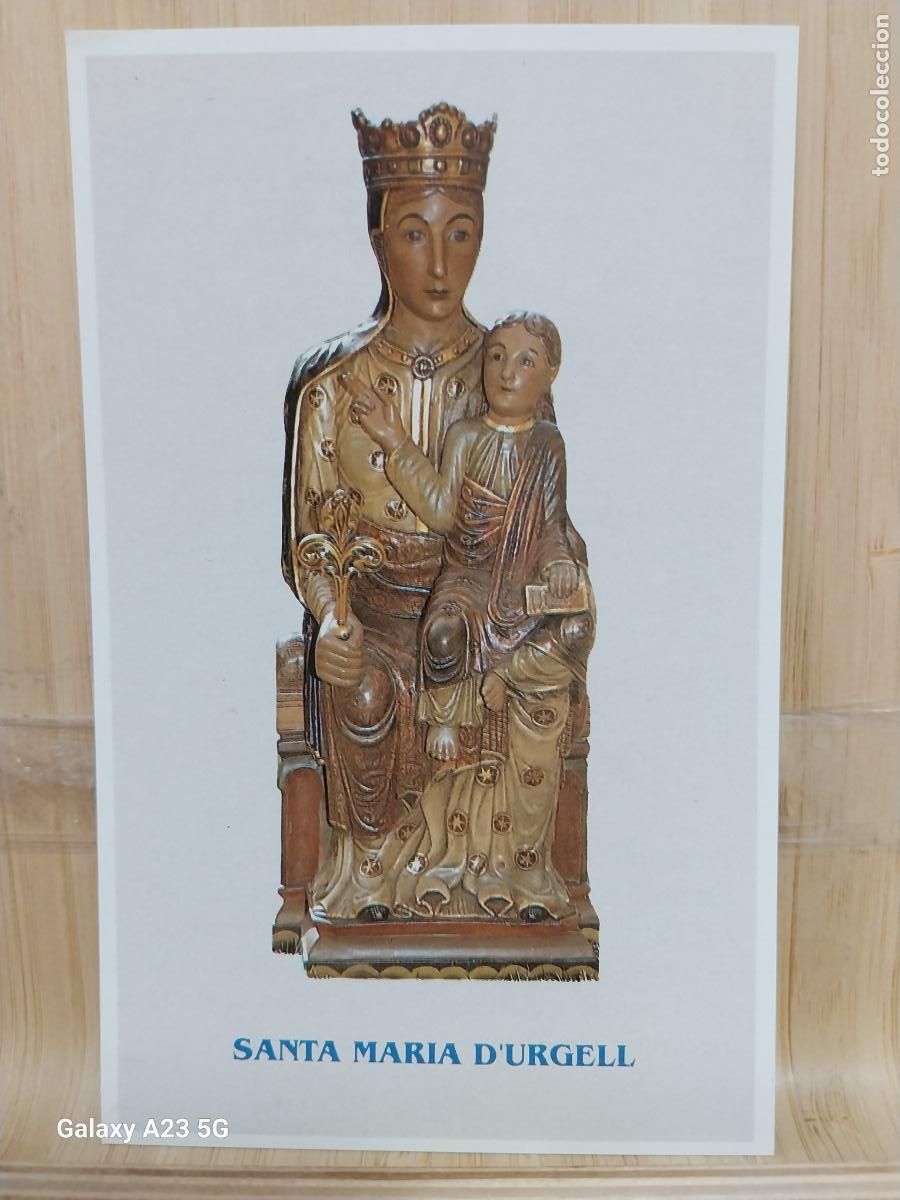 Postales: VIRGEN NTRA SRA SANTA MARIA D&acute;URGELL ESTAMPA DORSO ANGELUS 14.5X9 CMS ++