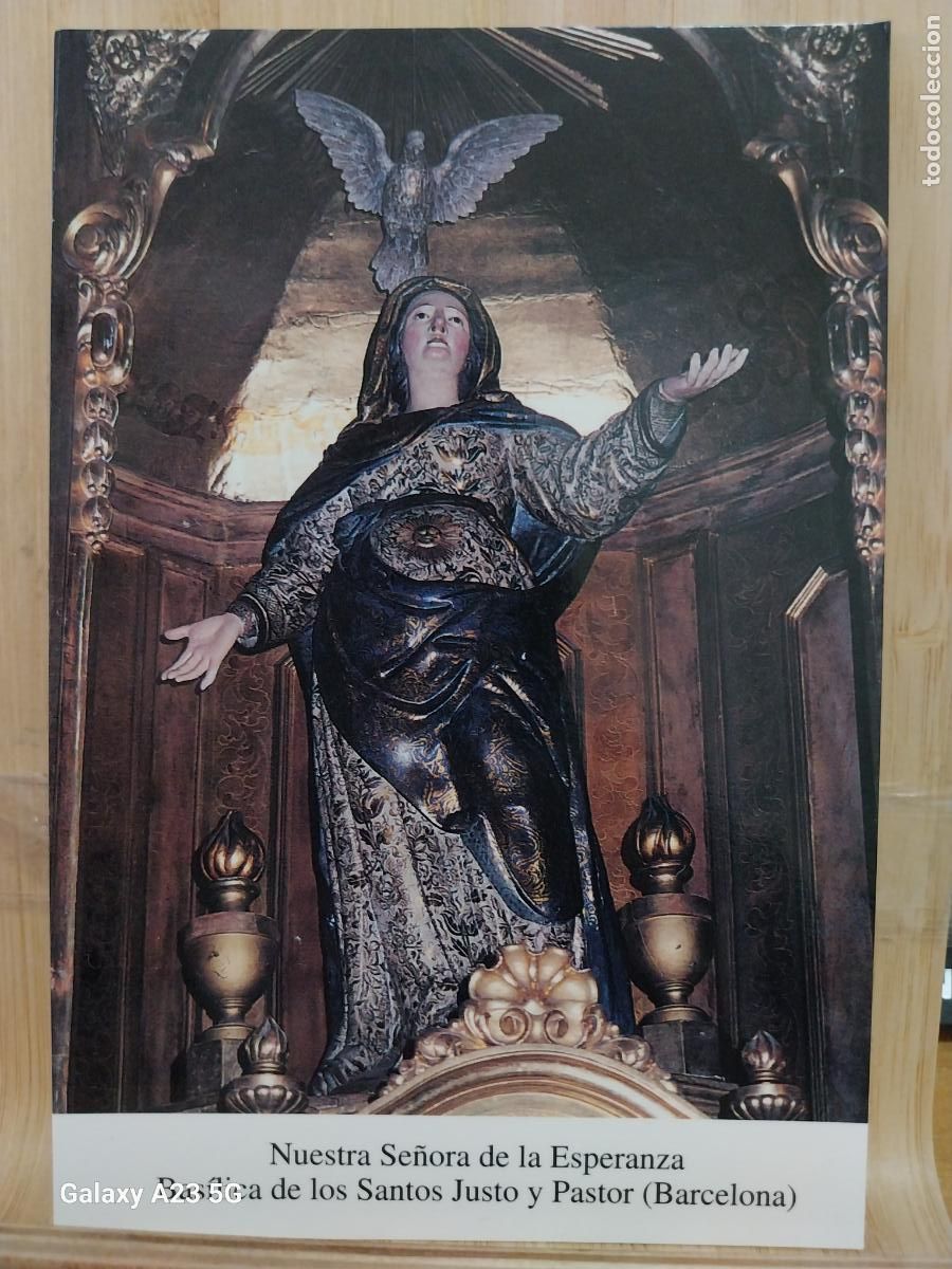 Postales: BARCELONA JUSTO Y PASTOR VIRGEN NTRA SRA DE LA ESPERANZA TARJETA DORSO BLANCO TAMA&Ntilde;O POSTAL
