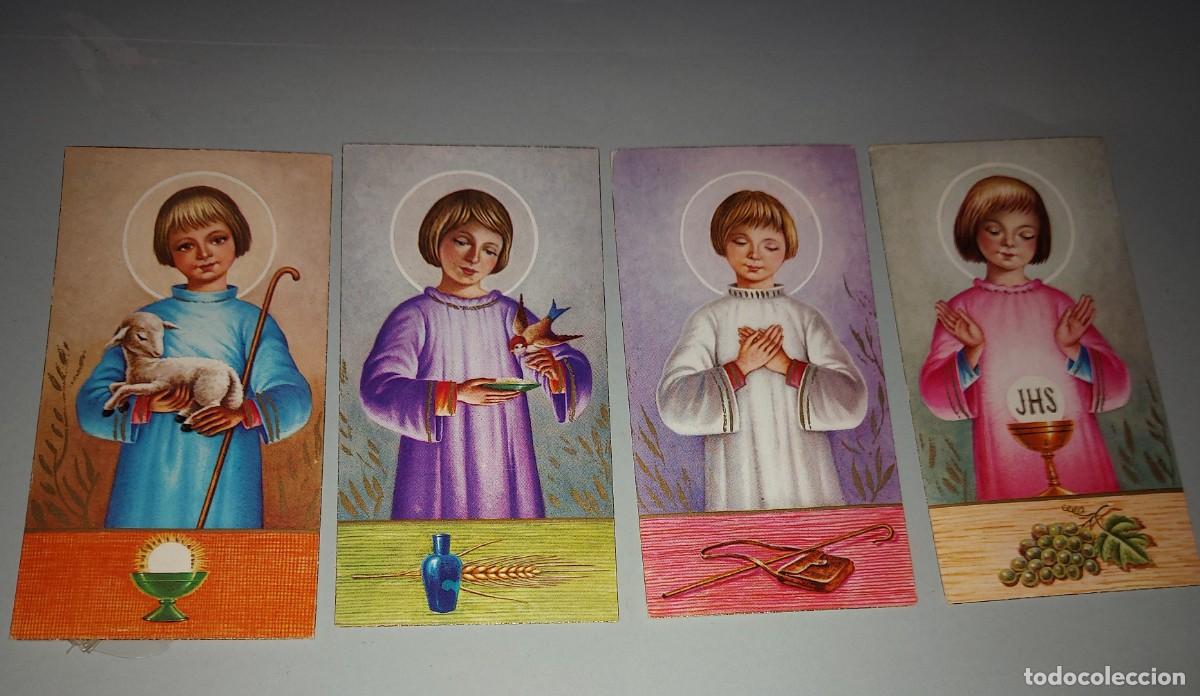 Postales: ESTAMPAS RELIGIOSAS, LOTE FIGURAS RECORDATORIOS COMUNION - Foto 1