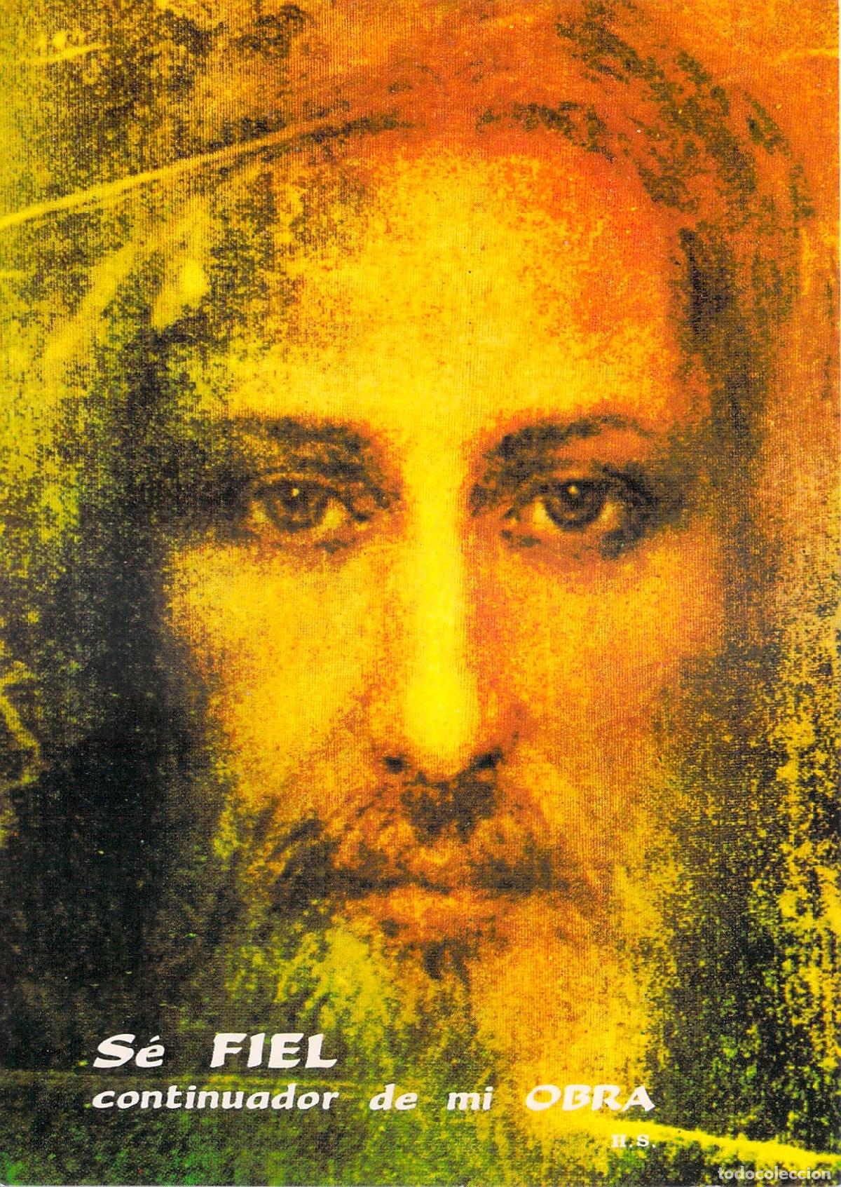 Postales: Postal con Rostro de Jes&uacute;s seg&uacute;n la S&aacute;bana Santa y citas b&iacute;blicas