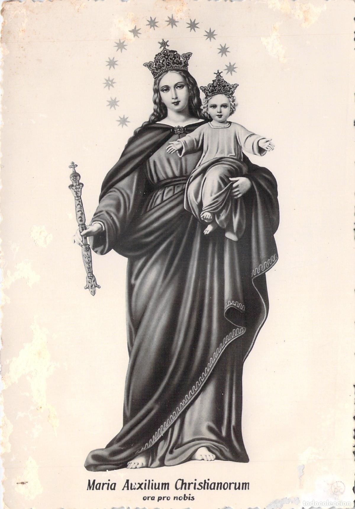 Postales: Postal de Mar&iacute;a Auxilium Christianorum, iconograf&iacute;a religiosa de Tur&iacute;n