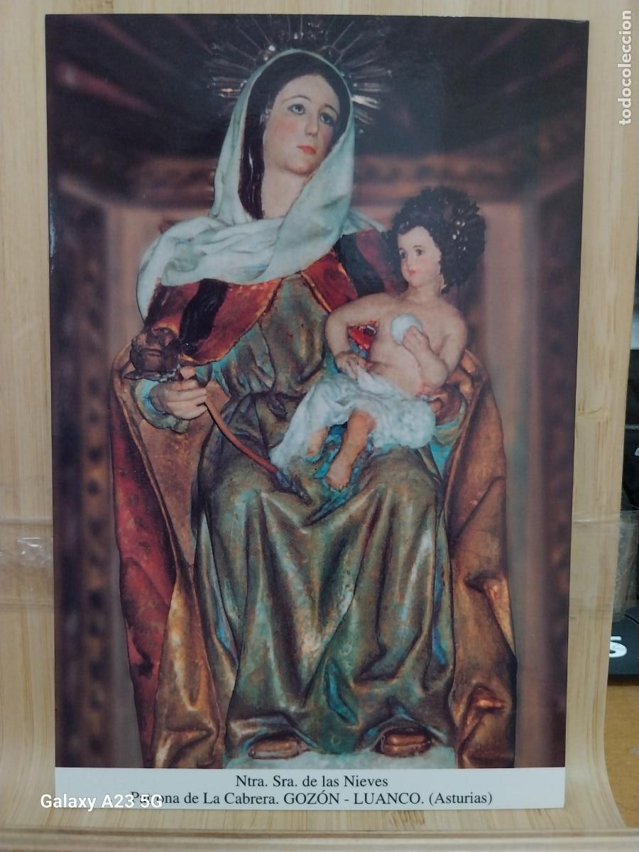 Postales: CABRERA GOZON LUANCO VIRGEN NTRA SRA DE LAS NIEVES ASTURIAS TARJETA DORSO BLANCO TAMA&Ntilde;O POSTAL