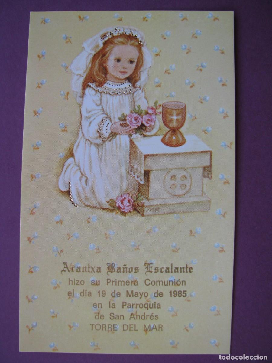 Postcards: RECORDATORIO DE LA PRIMERA COMUNI&Oacute;N. IL. MARTA RIBAS, M. R. TORRE DEL MAR. 1985. 11,5X7 CM