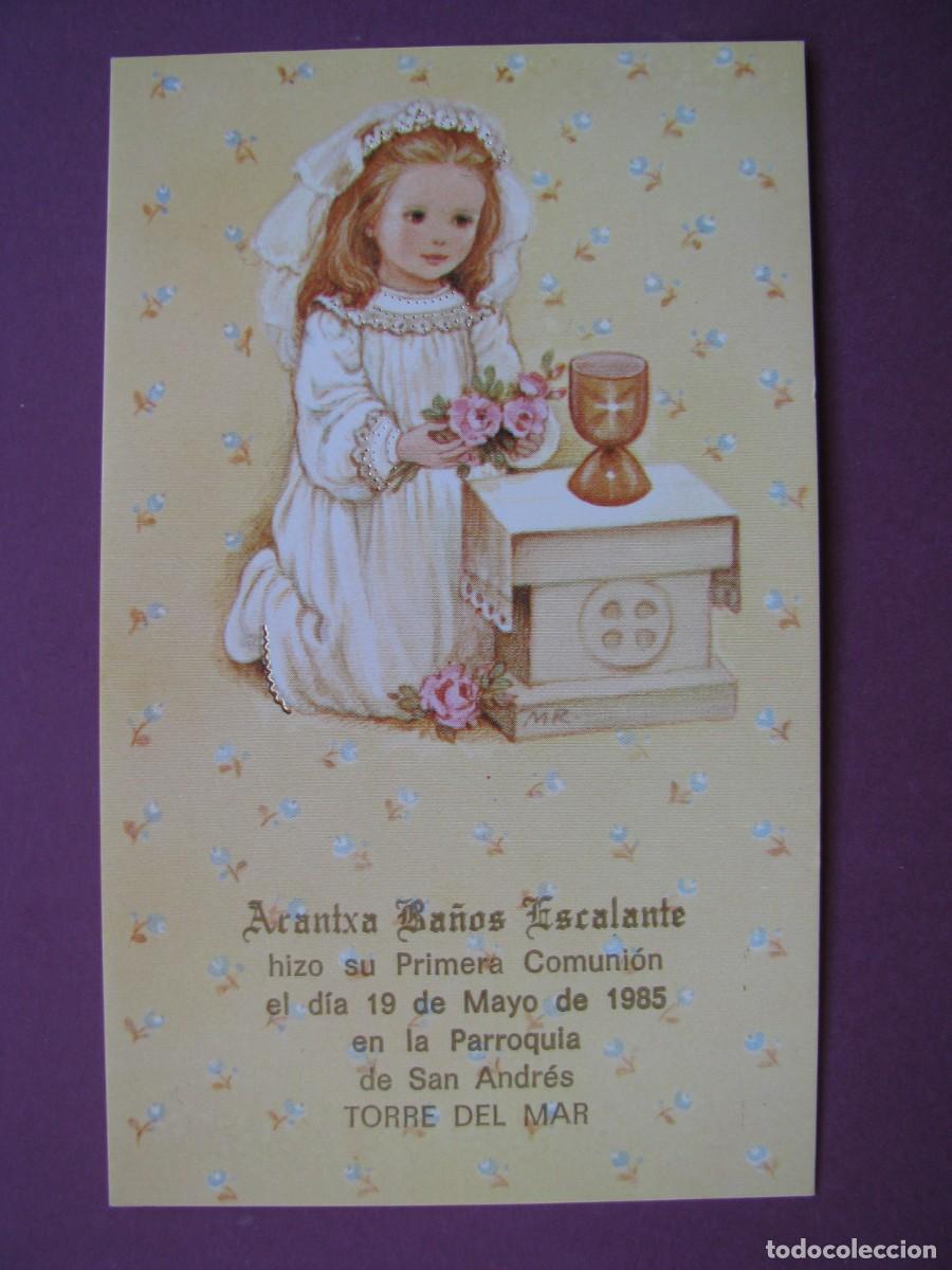 Postales: RECORDATORIO DE LA PRIMERA COMUNI&Oacute;N. IL. MARTA RIBAS, M. R. TORRE DEL MAR. 1985. 11,5X7 CM