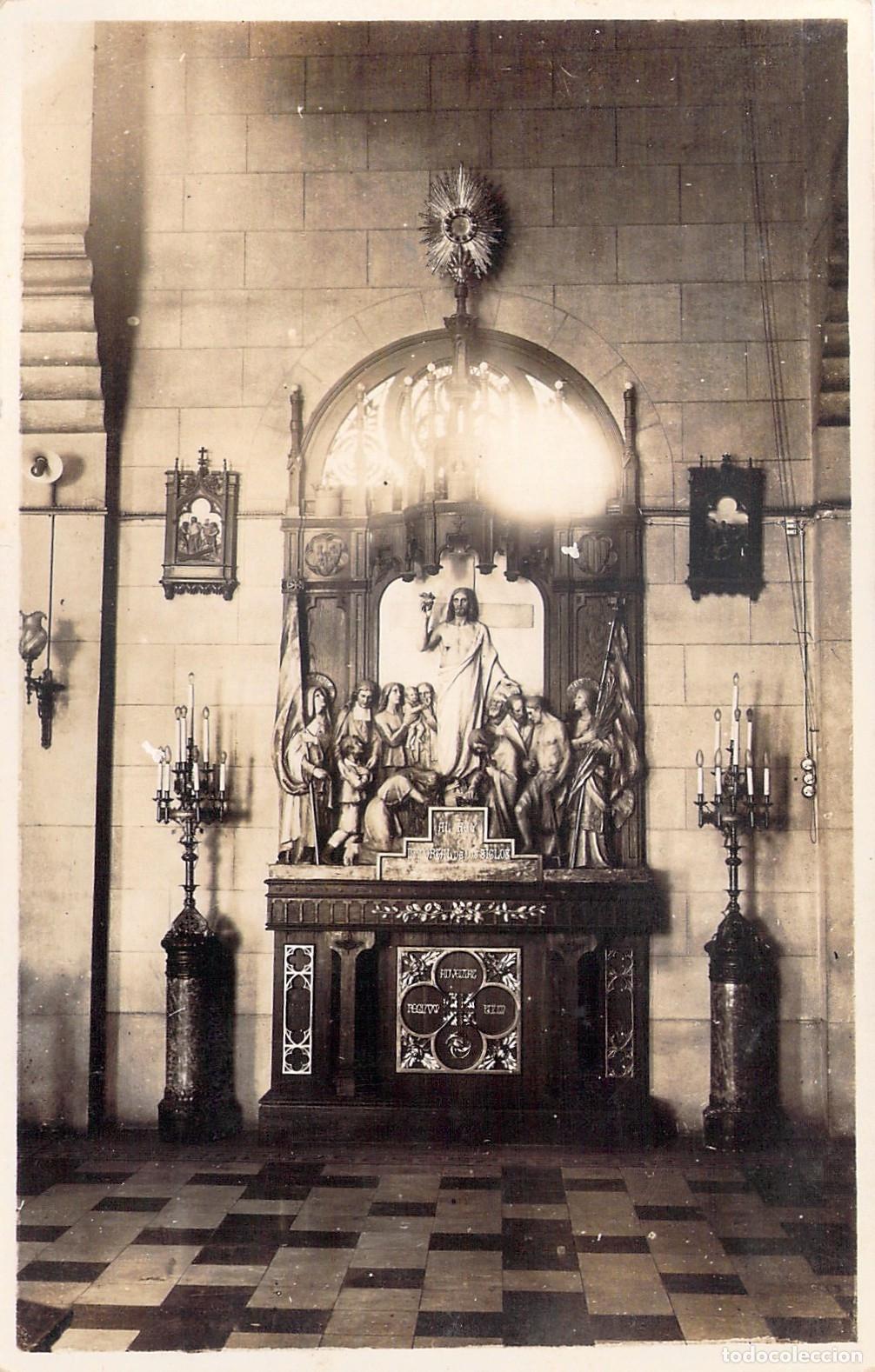 Postales: Postal de interior de iglesia con altar - Foto 1