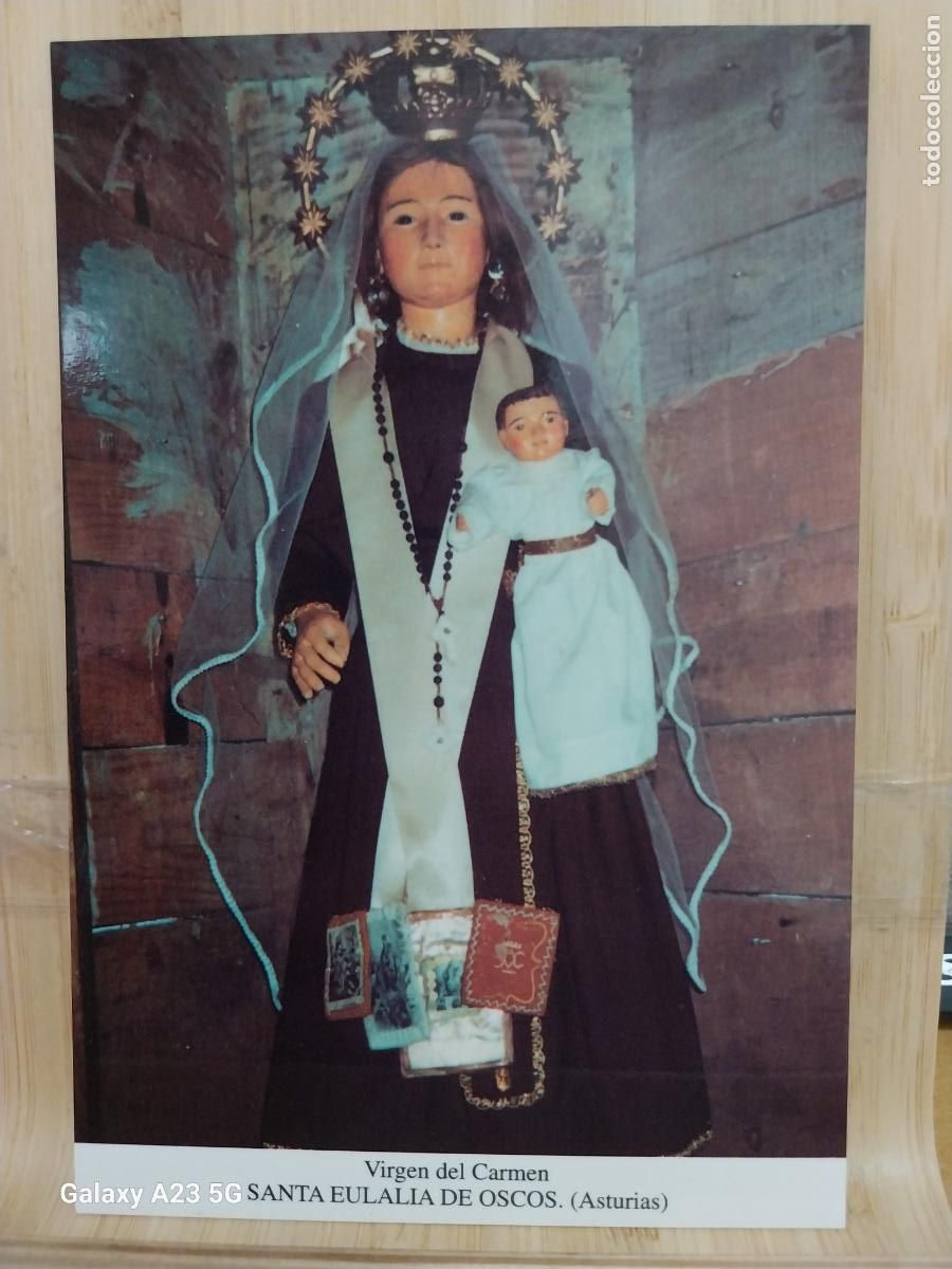 Postales: SANTA EULALIA DE OSCOS VIRGEN NTRA SRA DEL CARMEN ASTURIAS TARJETA TAMA&Ntilde;O POSTAL DORSO BLANCO