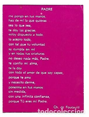 Postales: ORACION.- (CH. DE FOUCAULD)