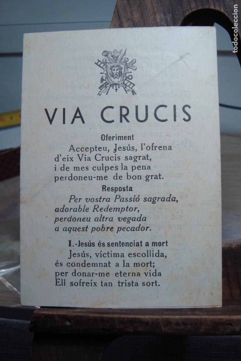 Postales: ANTIGUA ESTAMPA RELIGIOSA VIA CRUCIS. IMP. REQUESENS. MONTBLANC TARRAGONA 1935.