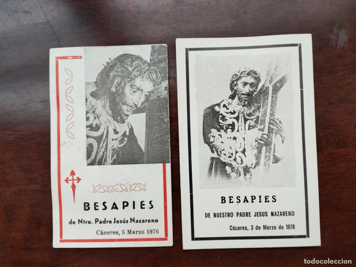 Postcards: 2 recordatorios Besapie de Ntro. Padre Jes&uacute;s Nazareno de C&aacute;ceres. A&ntilde;os 1976 y 1978.