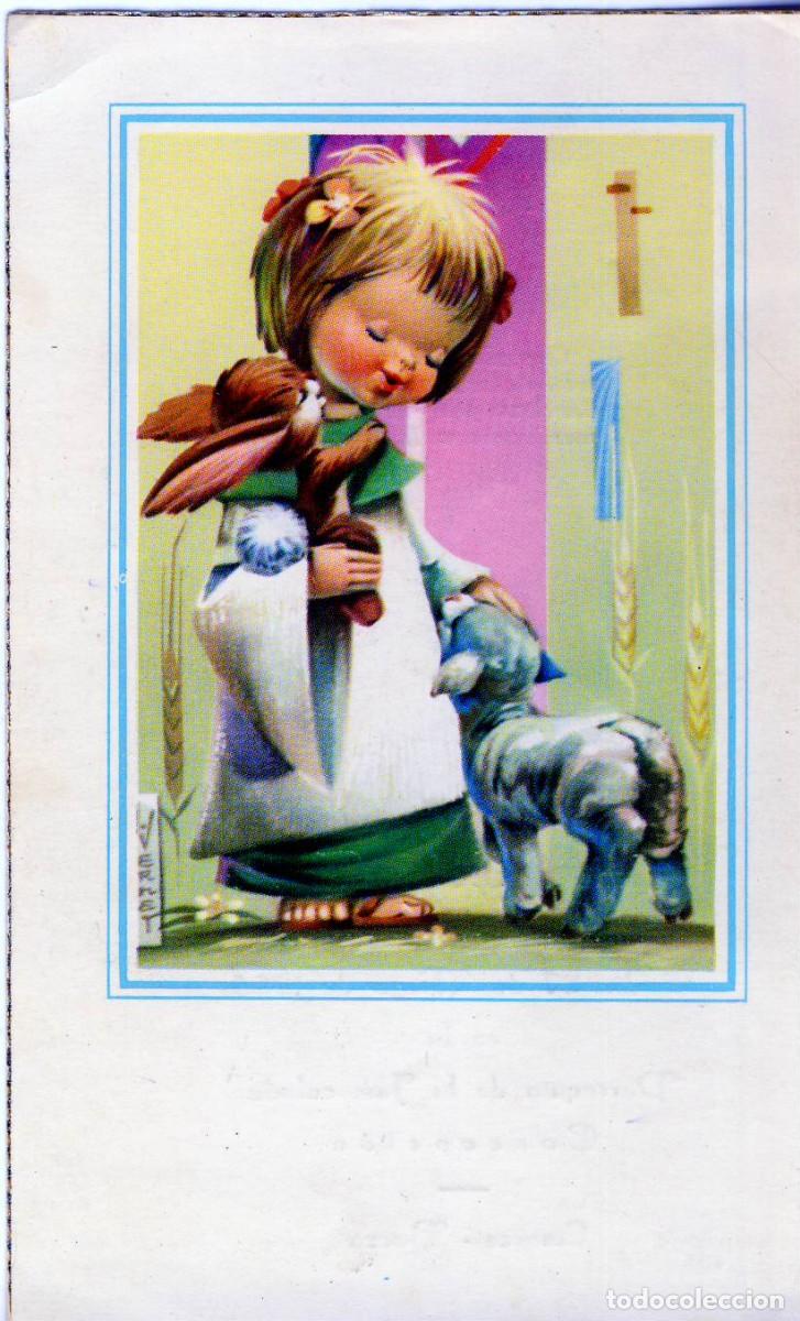 Postales: ESTAMPA-RECORDATORIO PRIMERA COMUNION ELENITA SOLER TAURIZ.-1965.-