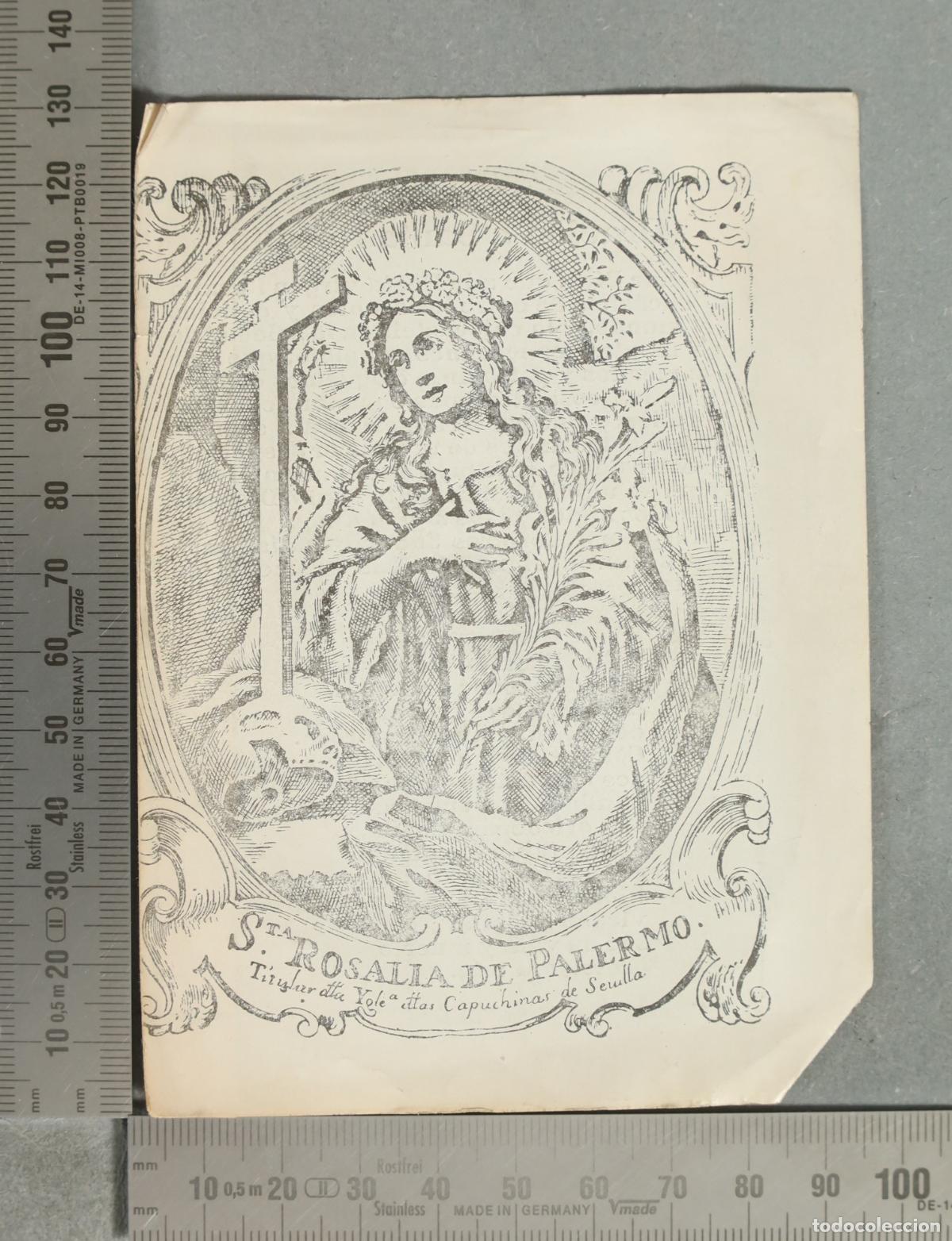Cartoline: ESTAMPA. Santa Rosalia de Palermo - Titular de la Vble. Rca. de las Capuchinas de Sevilla