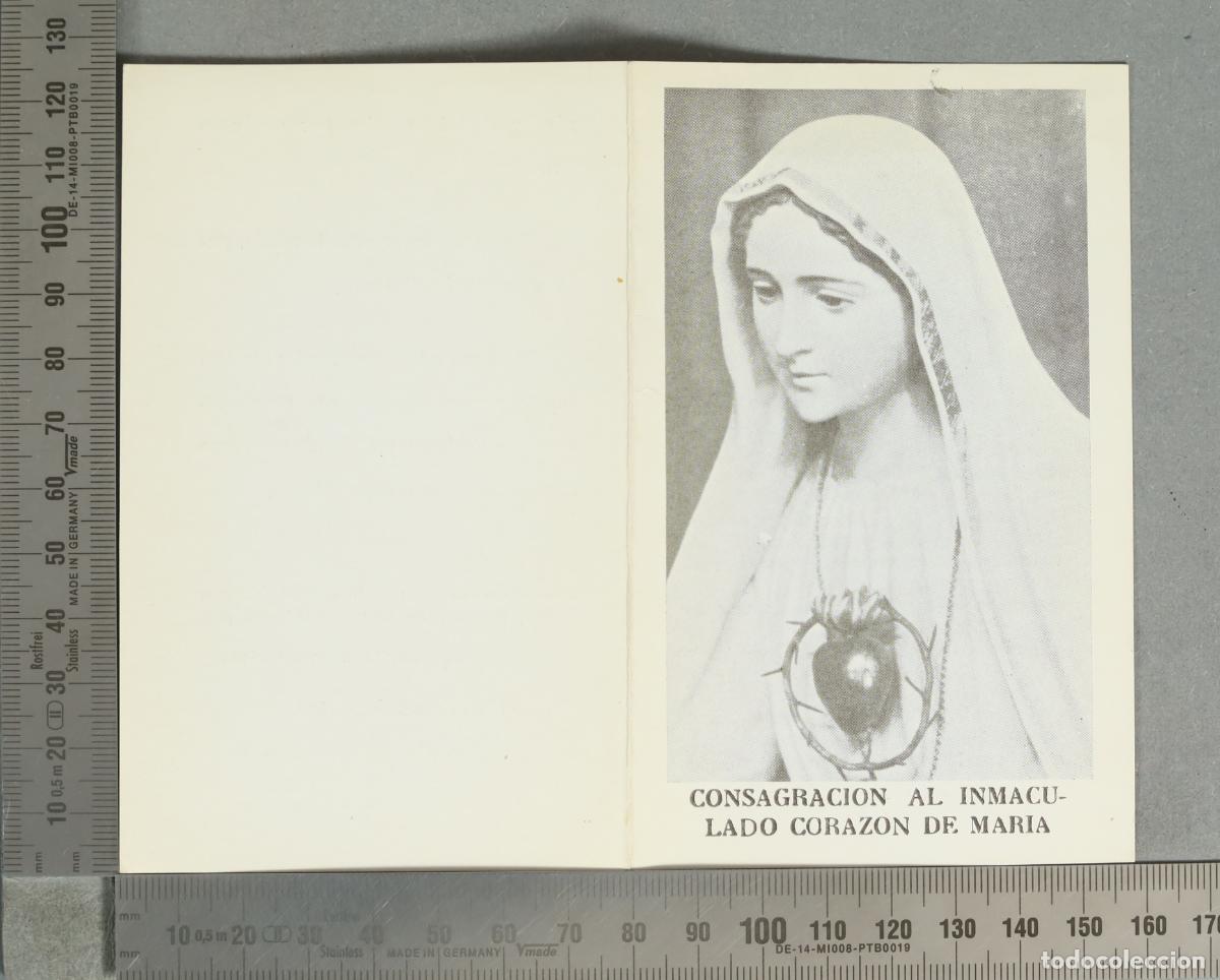 Postales: ESTAMPA. Consagracion al Inmaculado Corazon de Maria