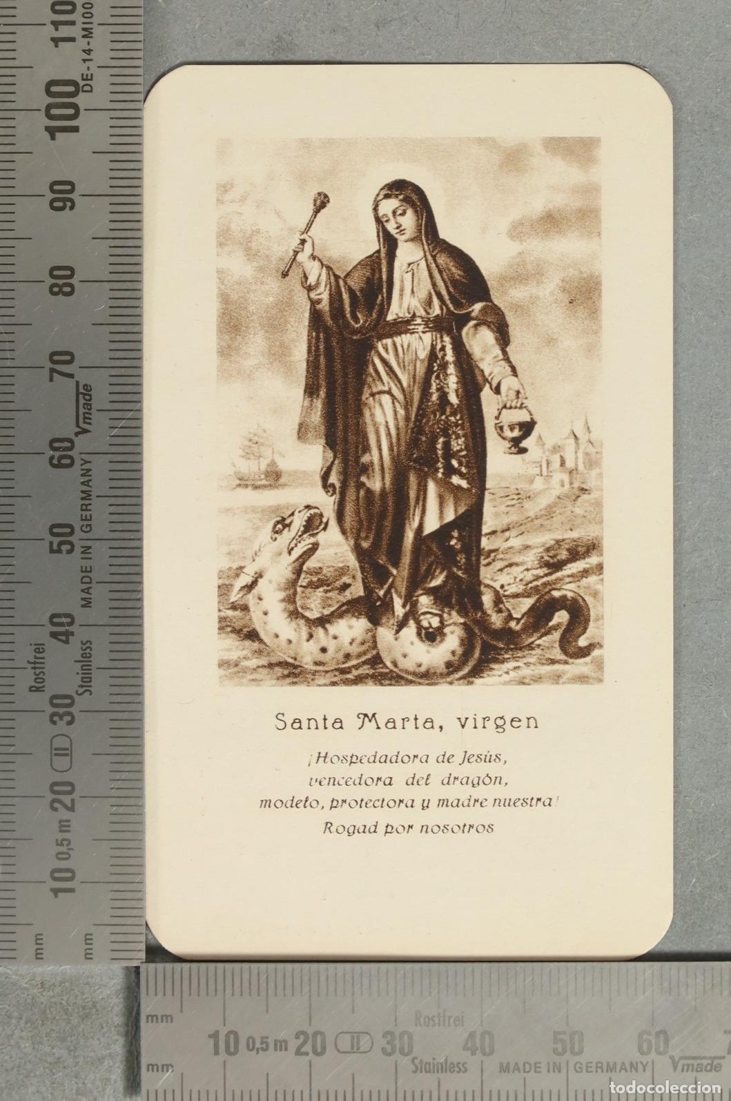 Postales: ESTAMPA. Santa Marta, virgen - Hospedadora de Jes&uacute;s, vencedora del drag&oacute;n