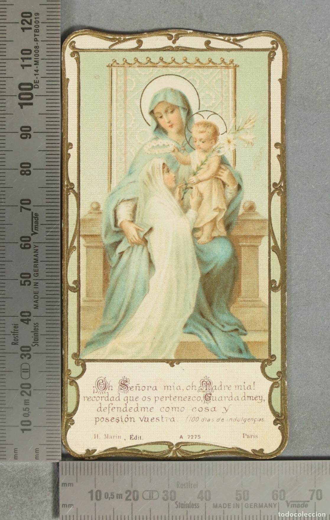 Postales: ESTAMPA. Virgen con Ni&ntilde;o - H. Marin. COMUNION MALAGA 1929