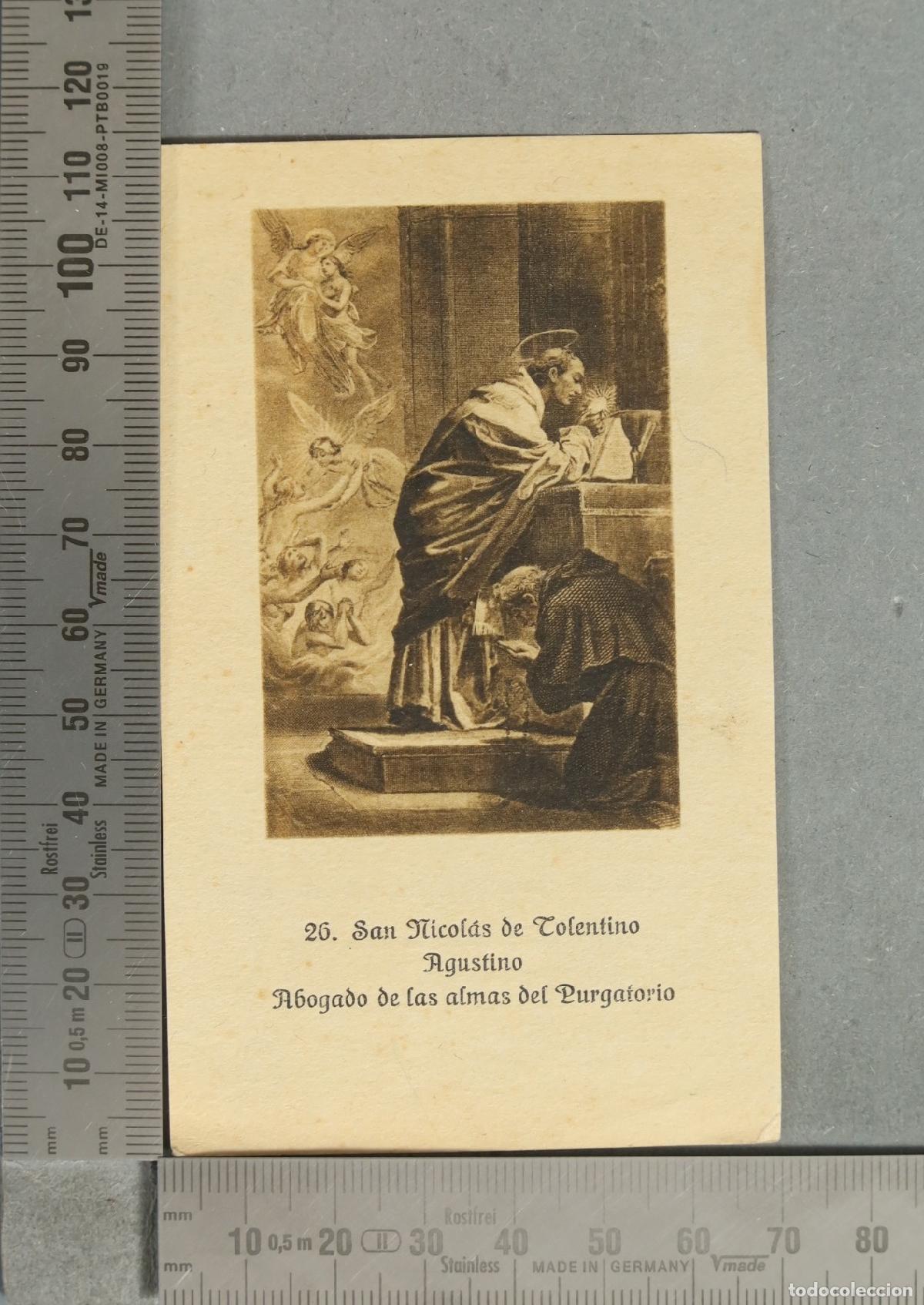 Postales: ESTAMPA. San Nicol&aacute;s de Tolentino - Abogado de las almas del Purgatorio