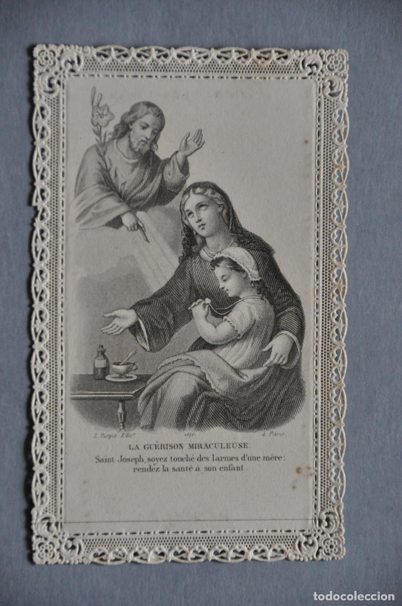 Postales: ESTAMPA FRANCESA DE PUNTILLA CALADA - CURACI&Oacute;N MILAGROSA