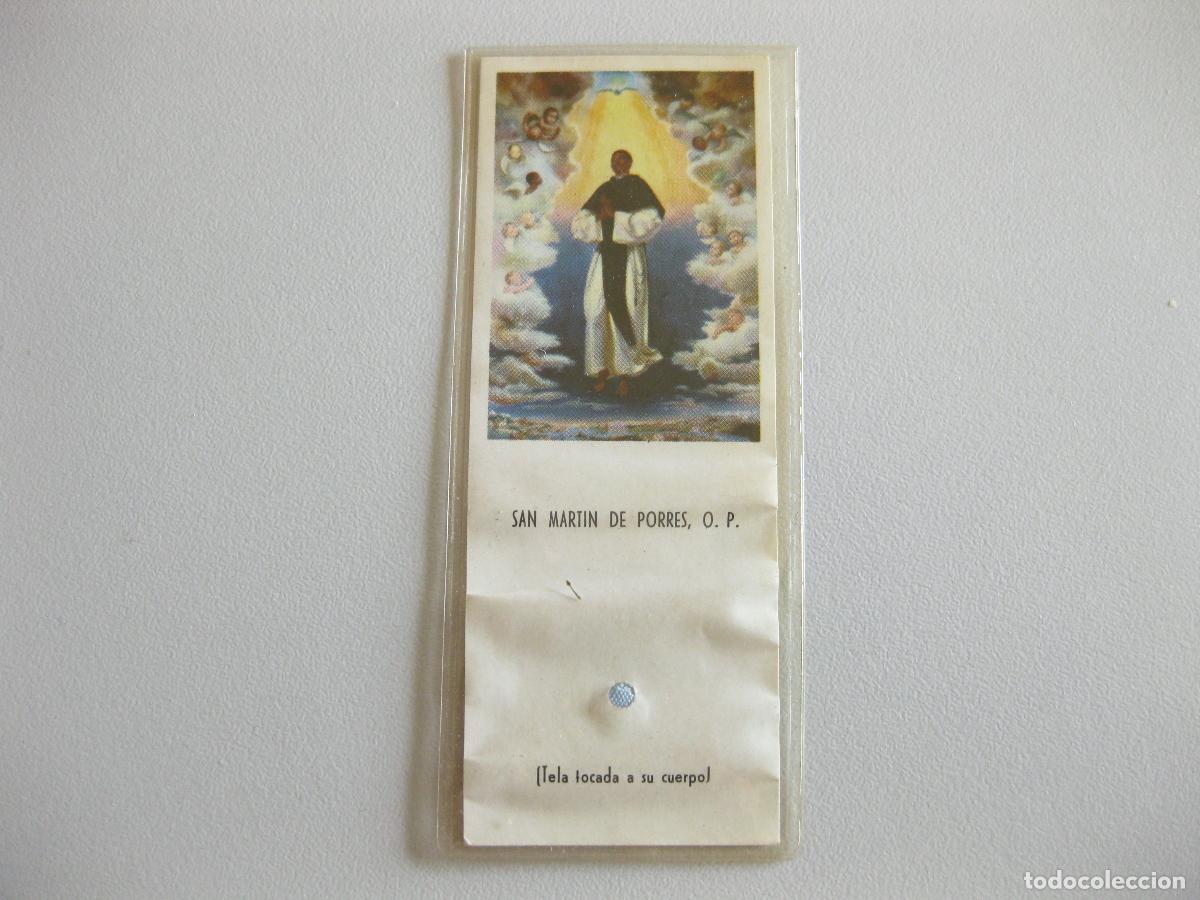 Postales: RELIQUIA DE SAN MART&Iacute;N DE PORRES. TELA TOCADA A SU CUERPO. A&Ntilde;OS 60