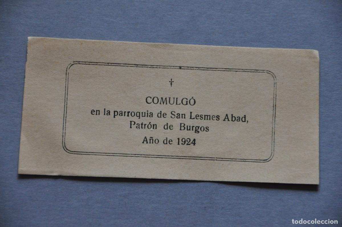 Postales: RESGUARDO DE COMULGACI&Oacute;N - PARROQUIA DE SAN LESMES ABAD (BURGOS). 1924