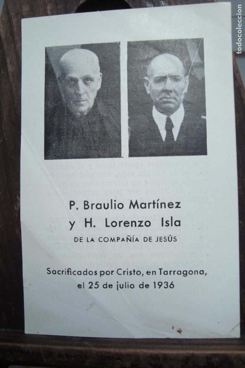 Postales: RECUERDO RELIGIOSOS P. BRAULIO MARTINEZ - H. LORENZO ISLA. TARRAGONA 1936. ASESINADOS GUERRA CIVIL