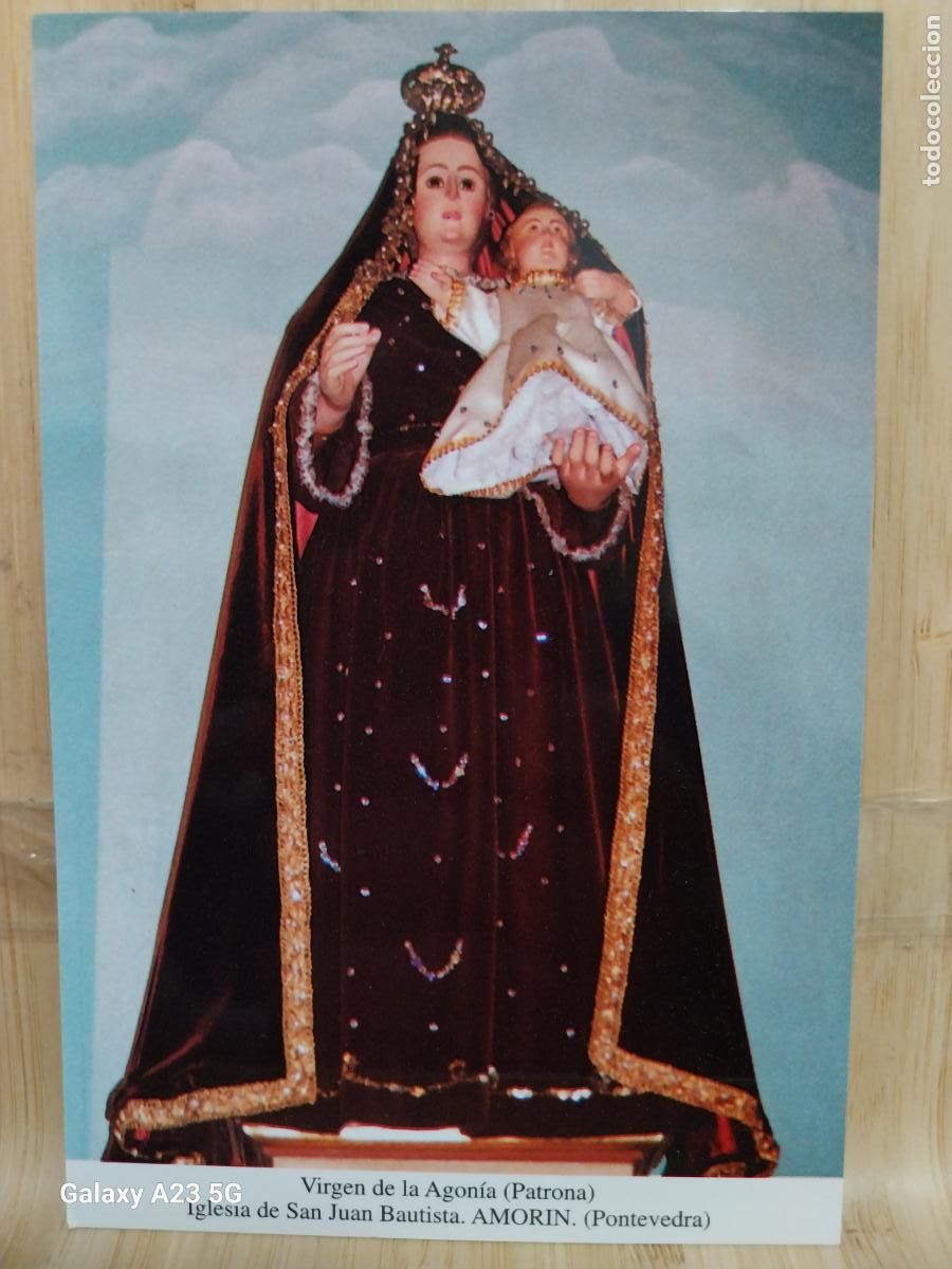 Postales: AMORIN VIRGEN NTRA SRA DE LA AGON&Iacute;A PONTEVEDRA TARJETA TAMA&Ntilde;O POSTAL DORSO BLANCO