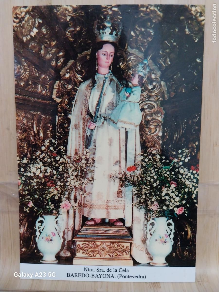 Postales: BAREDO BAYONA VIRGEN NTRA SRA DE LA CELA PONTEVEDRA TARJETA TAMA&Ntilde;O POSTAL DORSO BLANCO