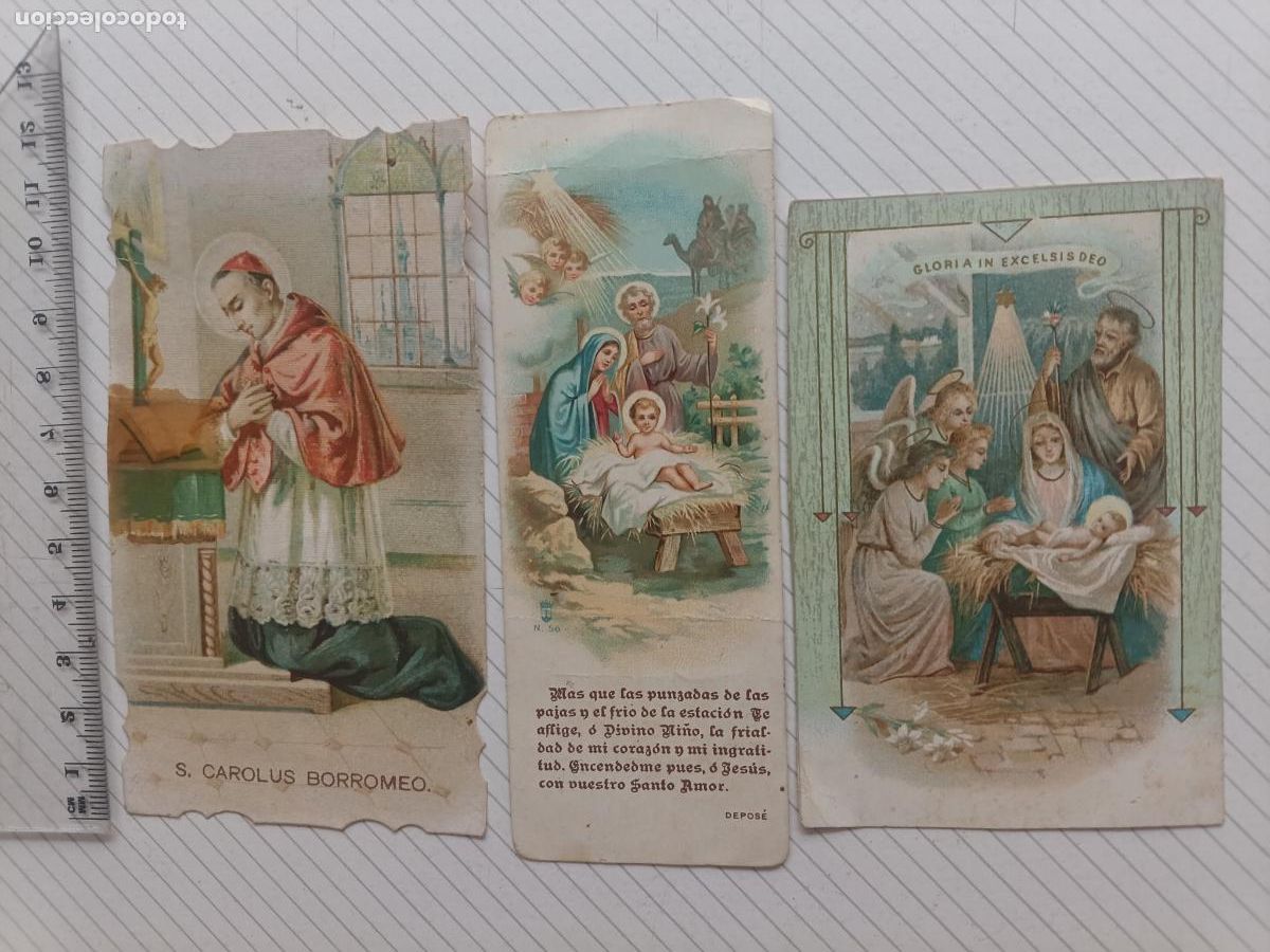 Postales: 3 estampas litogr&aacute;ficas. Buen formato