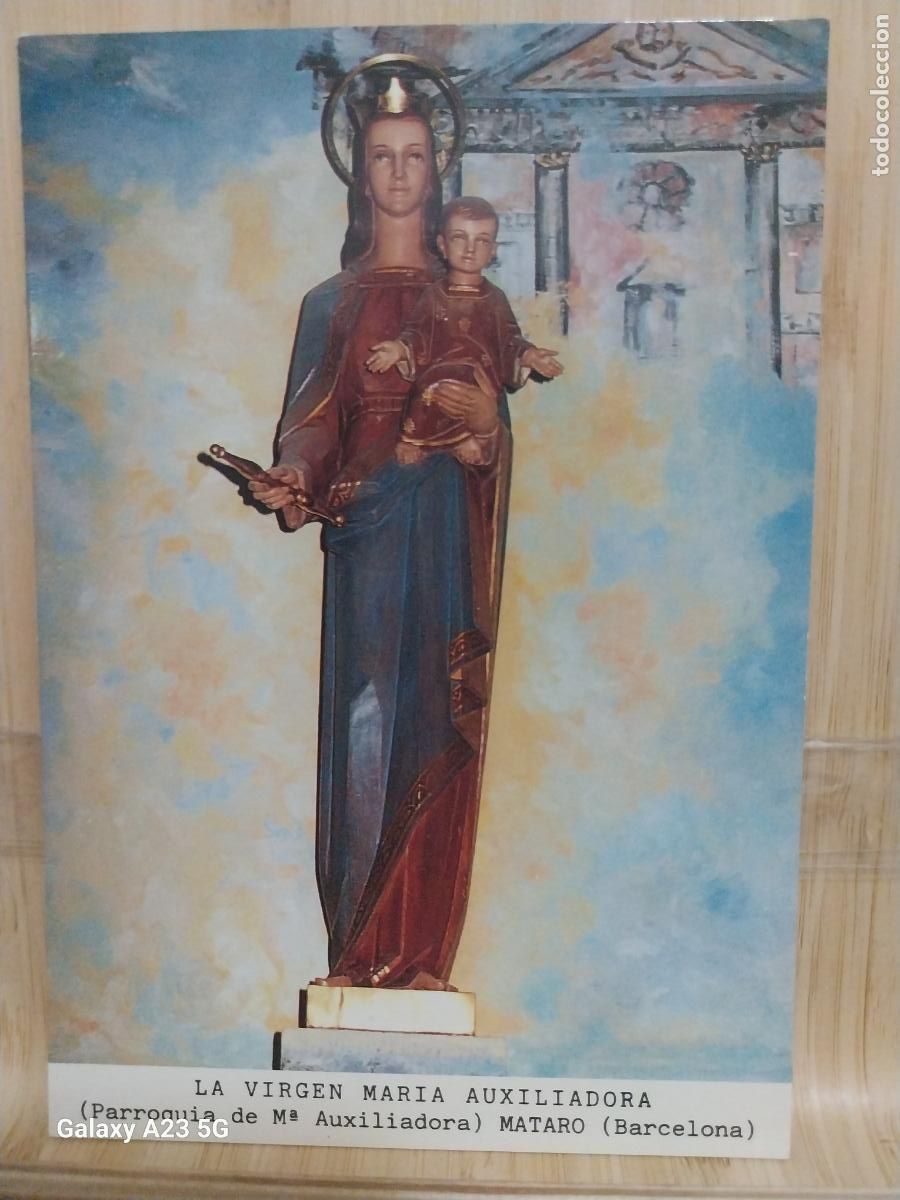 Postales: MATARO VIRGEN NTRA SRA MARIA AUXILIADORA TARJETA TAMA&Ntilde;O POSTAL DORSO ORACION