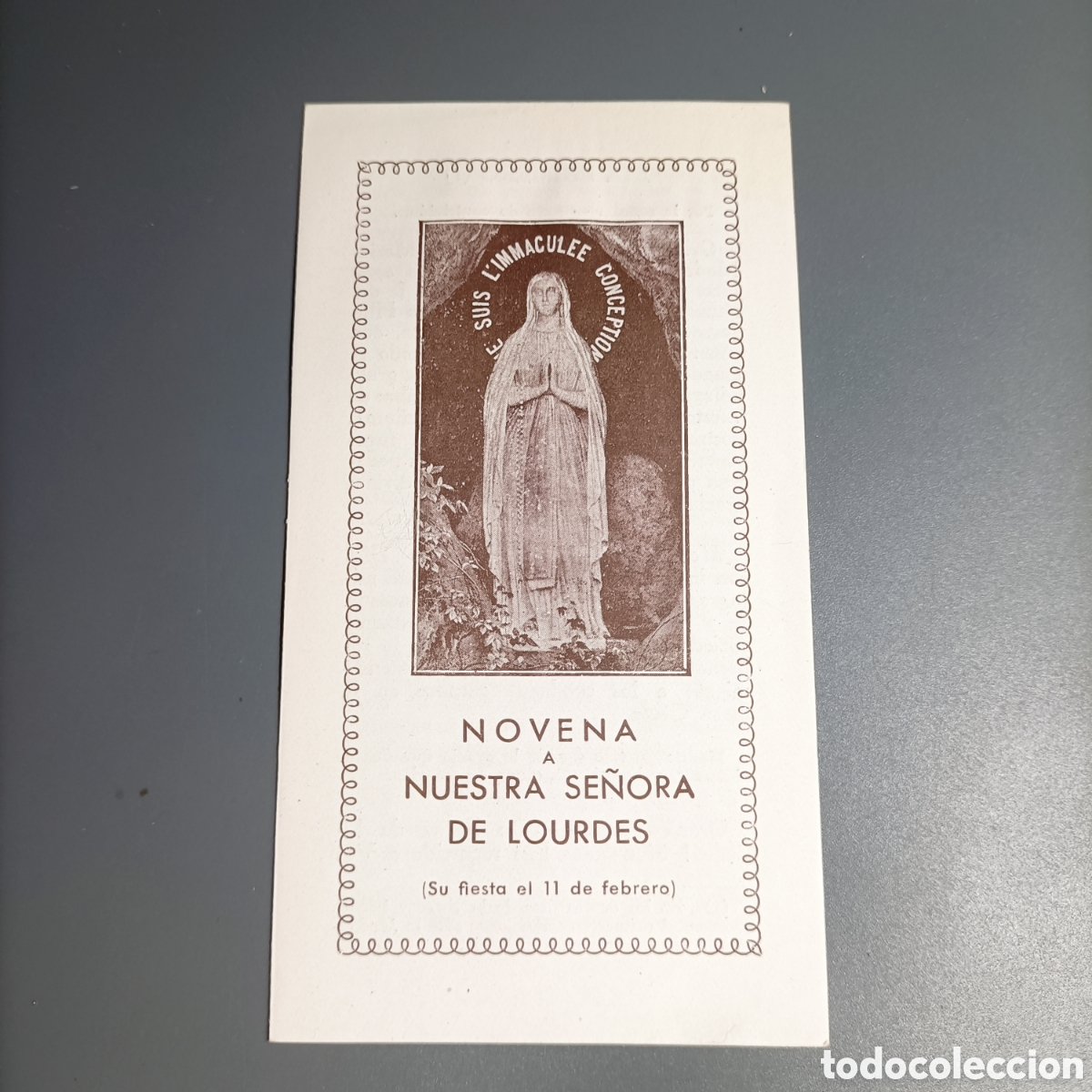 Postales: CROMO O ESTAMPA RELIGIOSA. NOVENA A NTRA SRA DE LOURDES