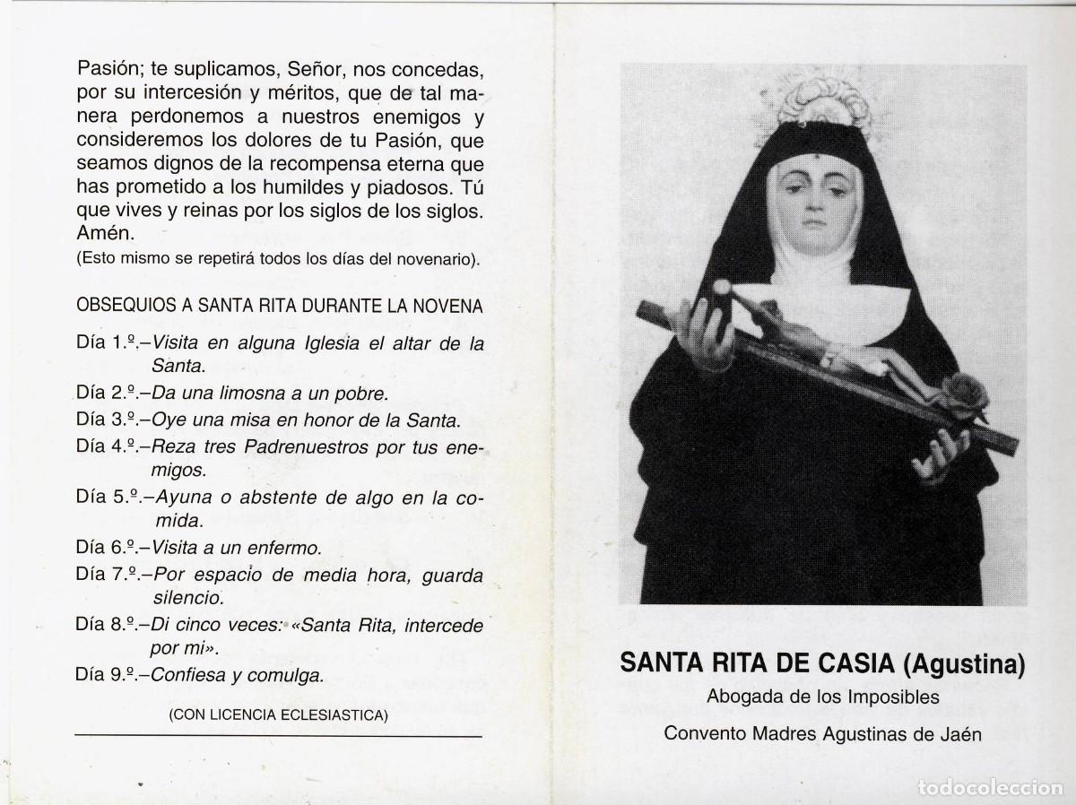 Postales: NOVENA A SANTA RITA DE CASIA.- JAEN.-