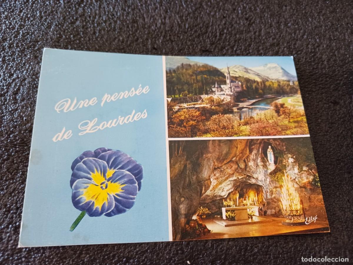 Postales: 414 LOURDES, LA BASILIQUE ET LA GROTTE, ED. A. DOUCET