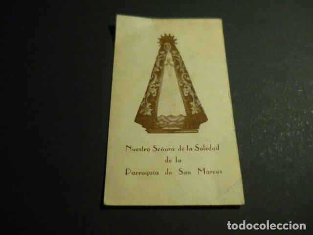 Postales: NUESTRA SE&Ntilde;ORA DE LA SOLEDAD ANTIGUA ESTAMPA